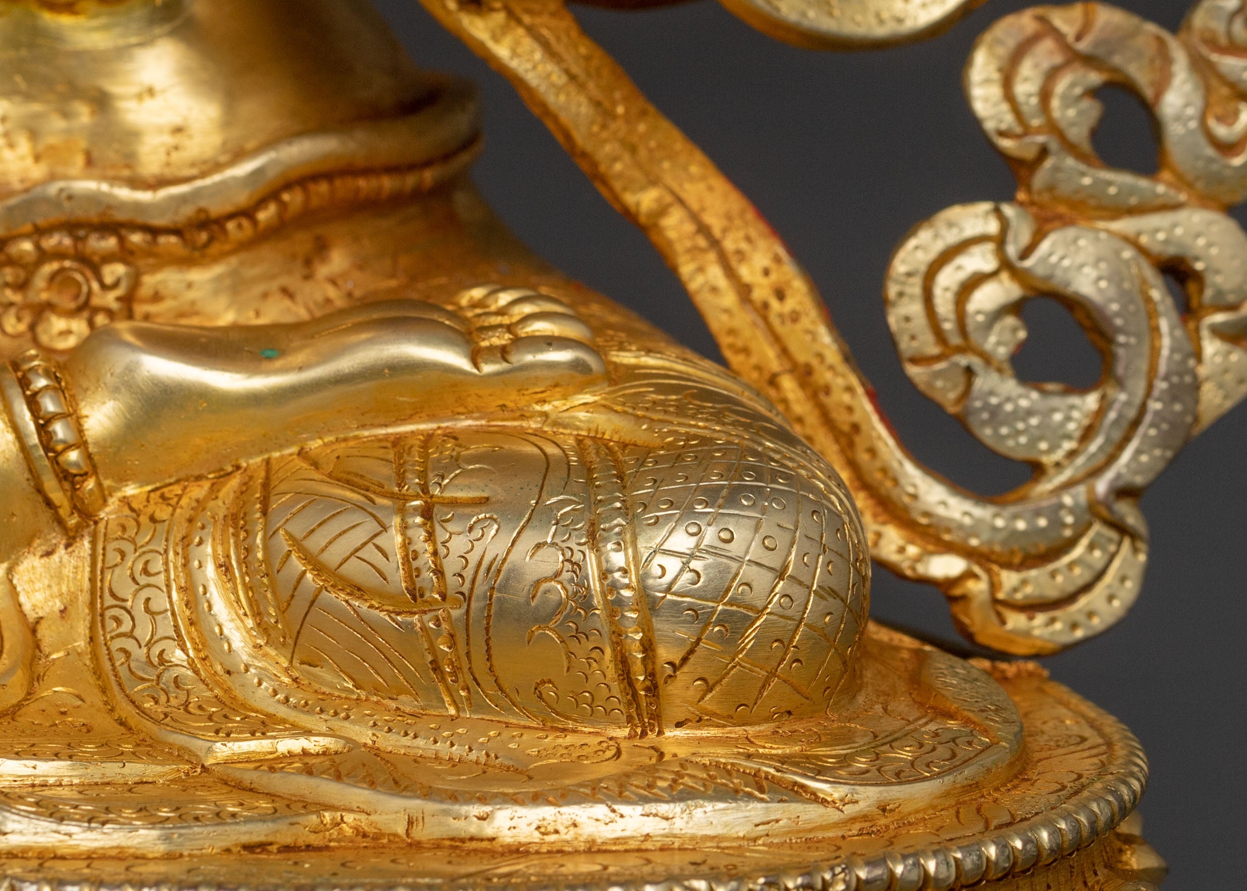 Manjushri Statue Protector of Knowledge | 24k Gold-Glided Sculpture