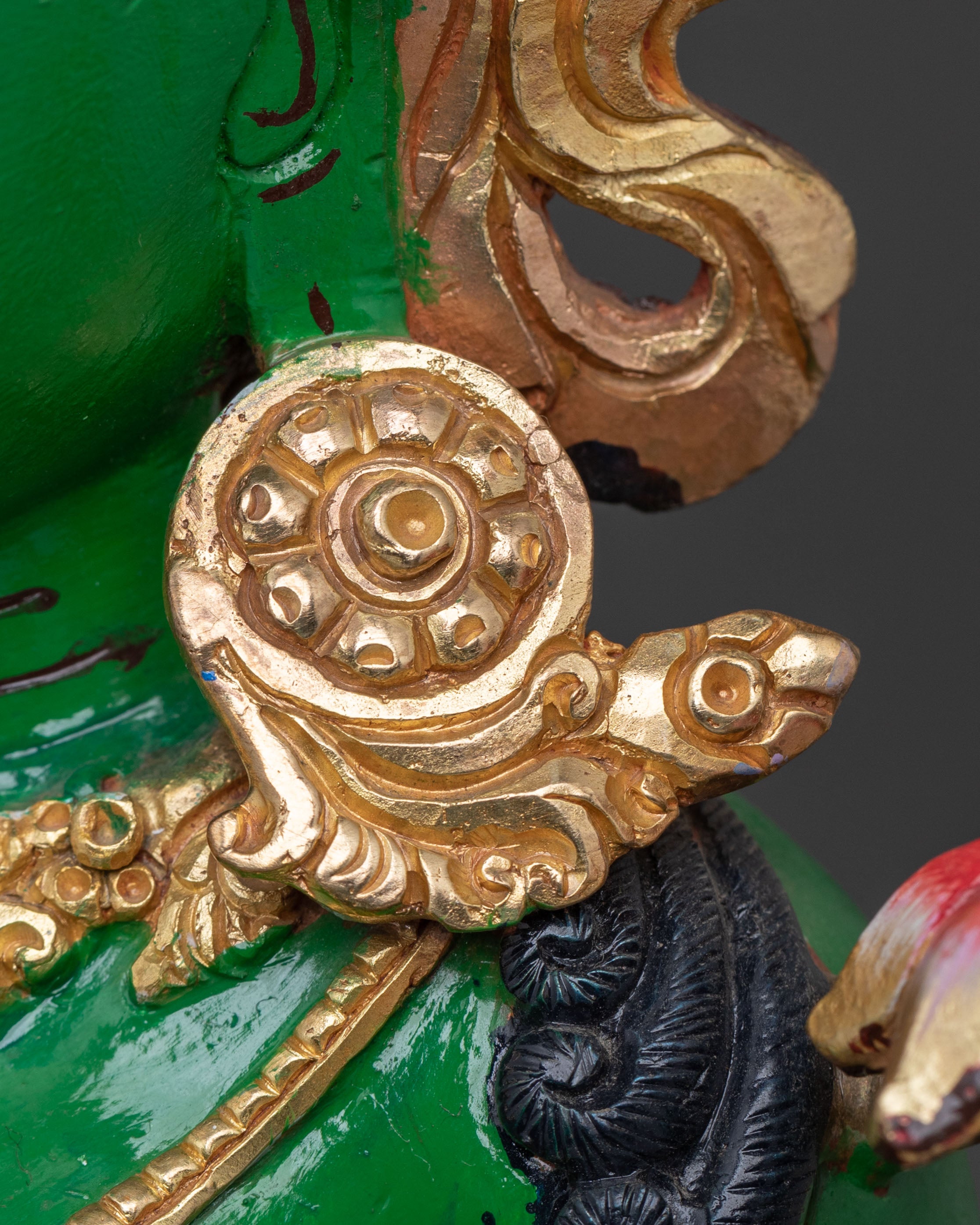 Hand Carved Green Tara Sculpture | Goddess of Compassion & Protection