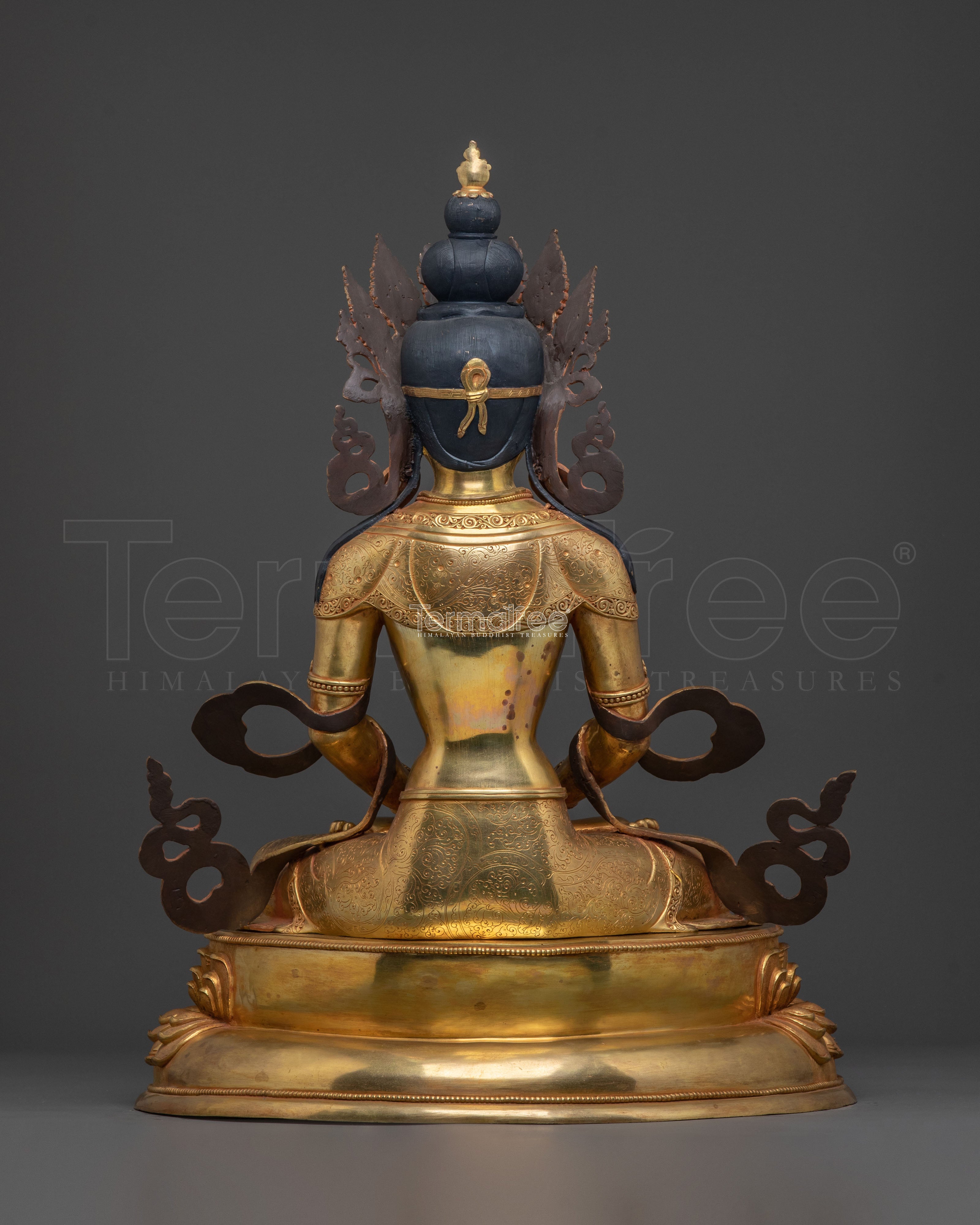 Amitayus Buddha Statue | 24K Gold Gilded Figurine