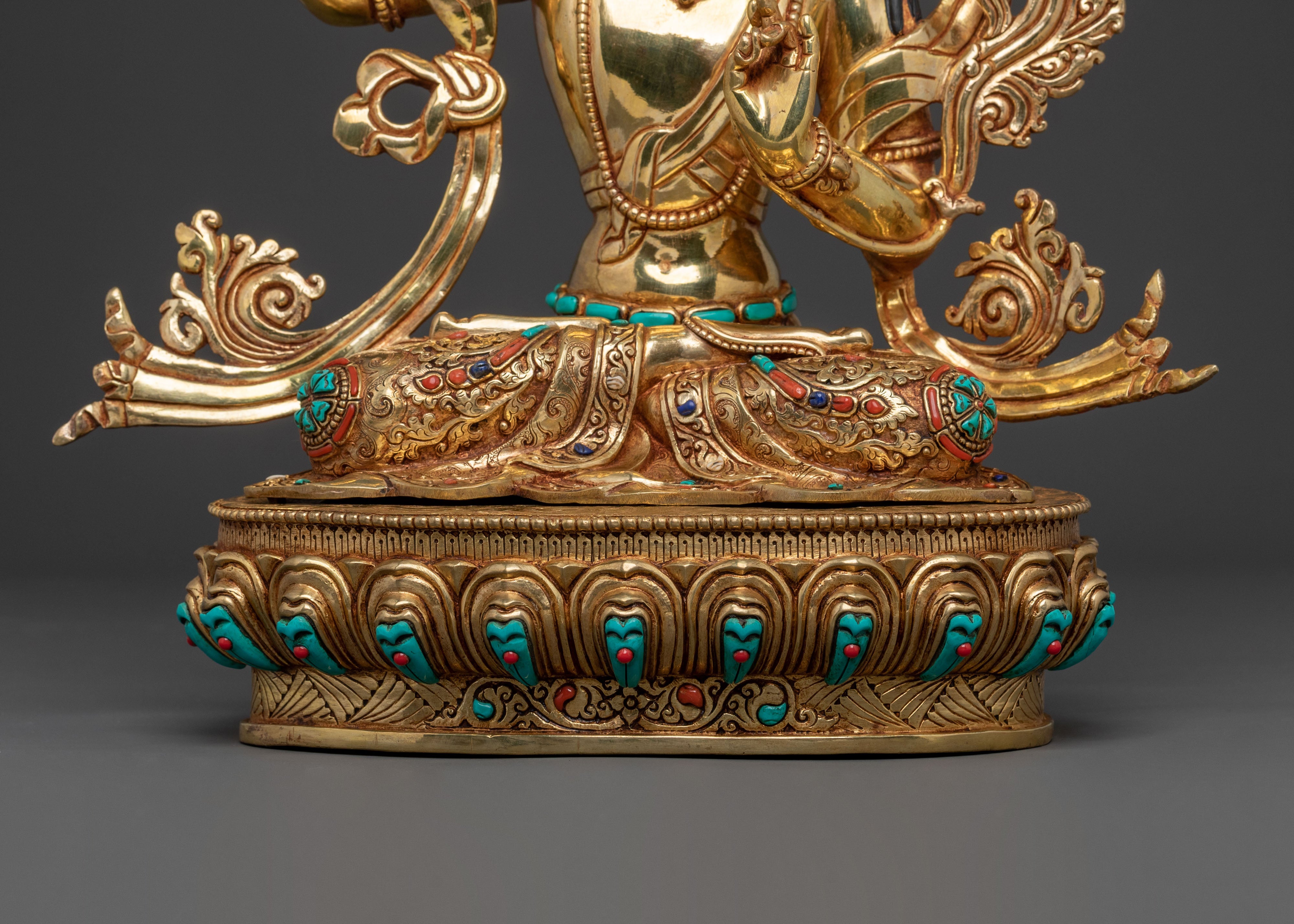Manjushri Statue | Wisdom Figurine with Copper Body