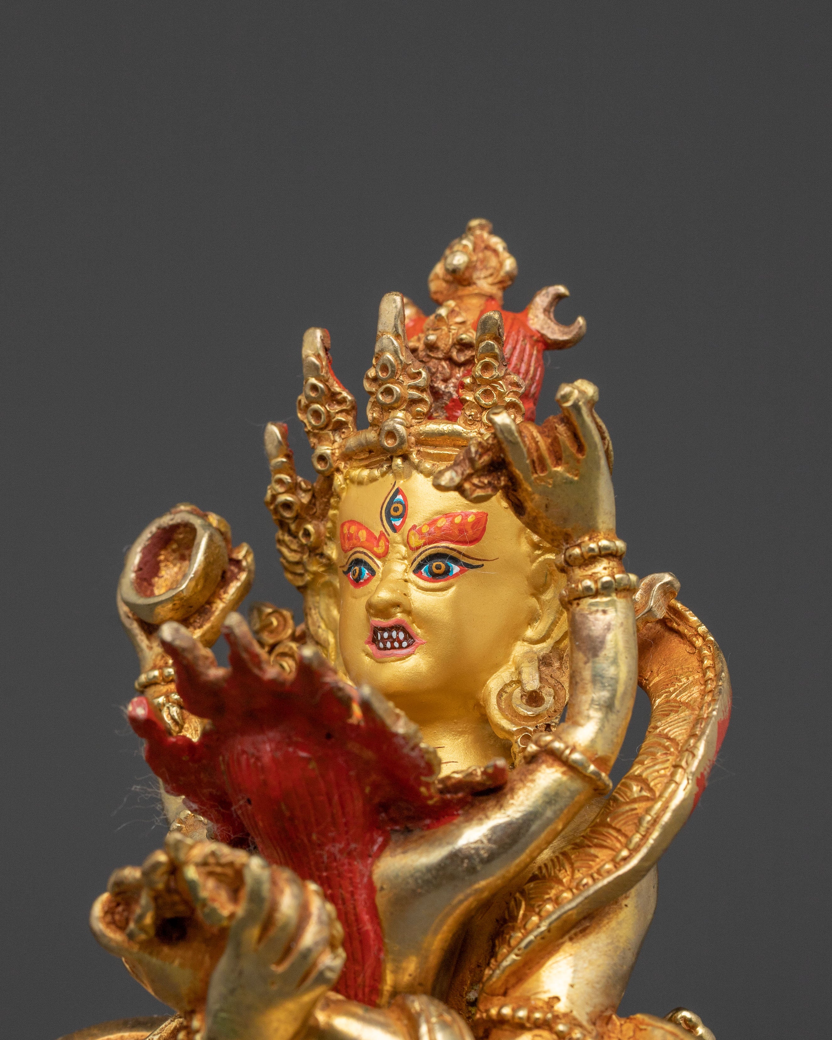 Exquisite Gold Gilded Heruka Deity Chakrasambhara Statue