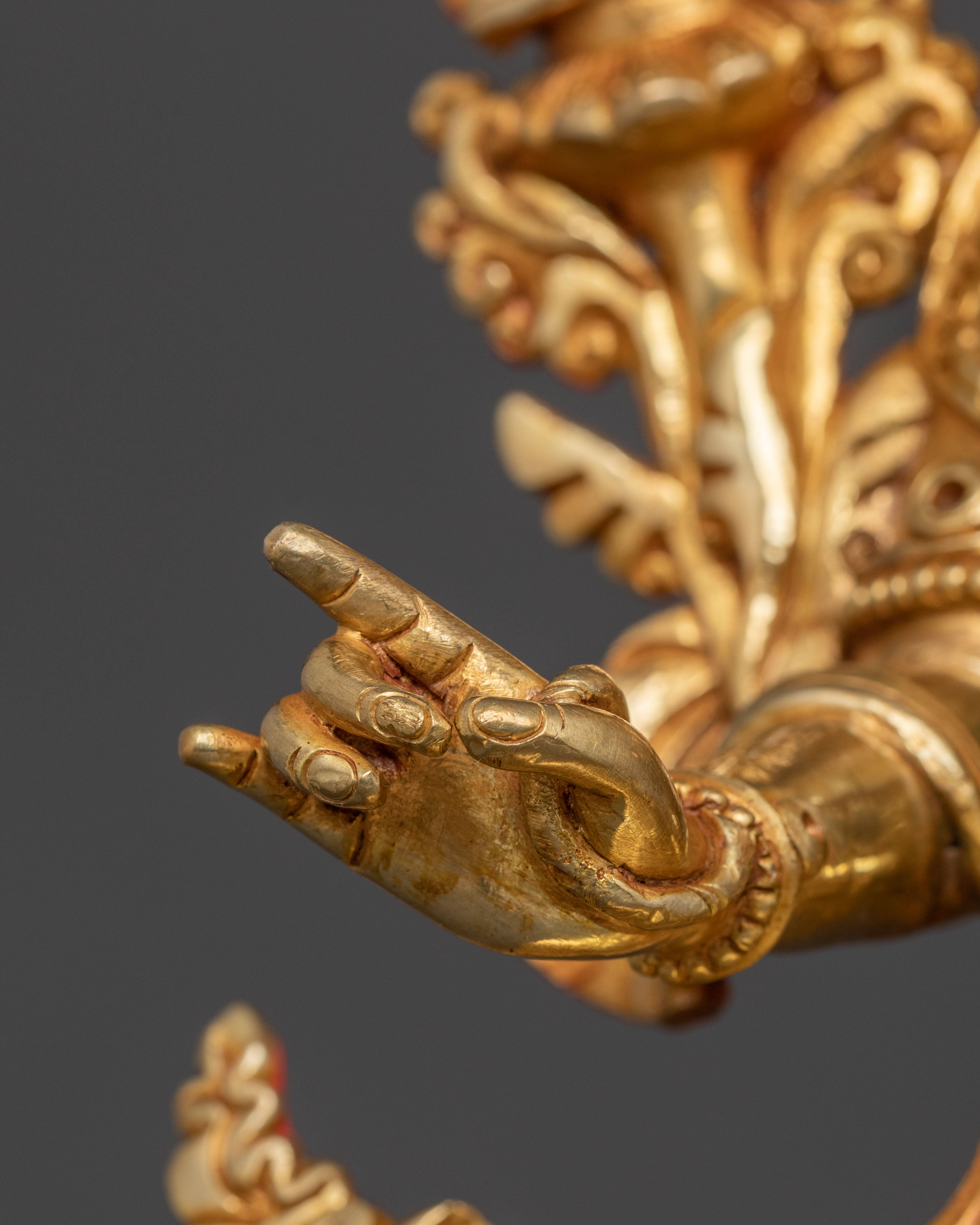 Avalokiteshvara Peaceful Deity Statue – 24K Gilded Copper Statue