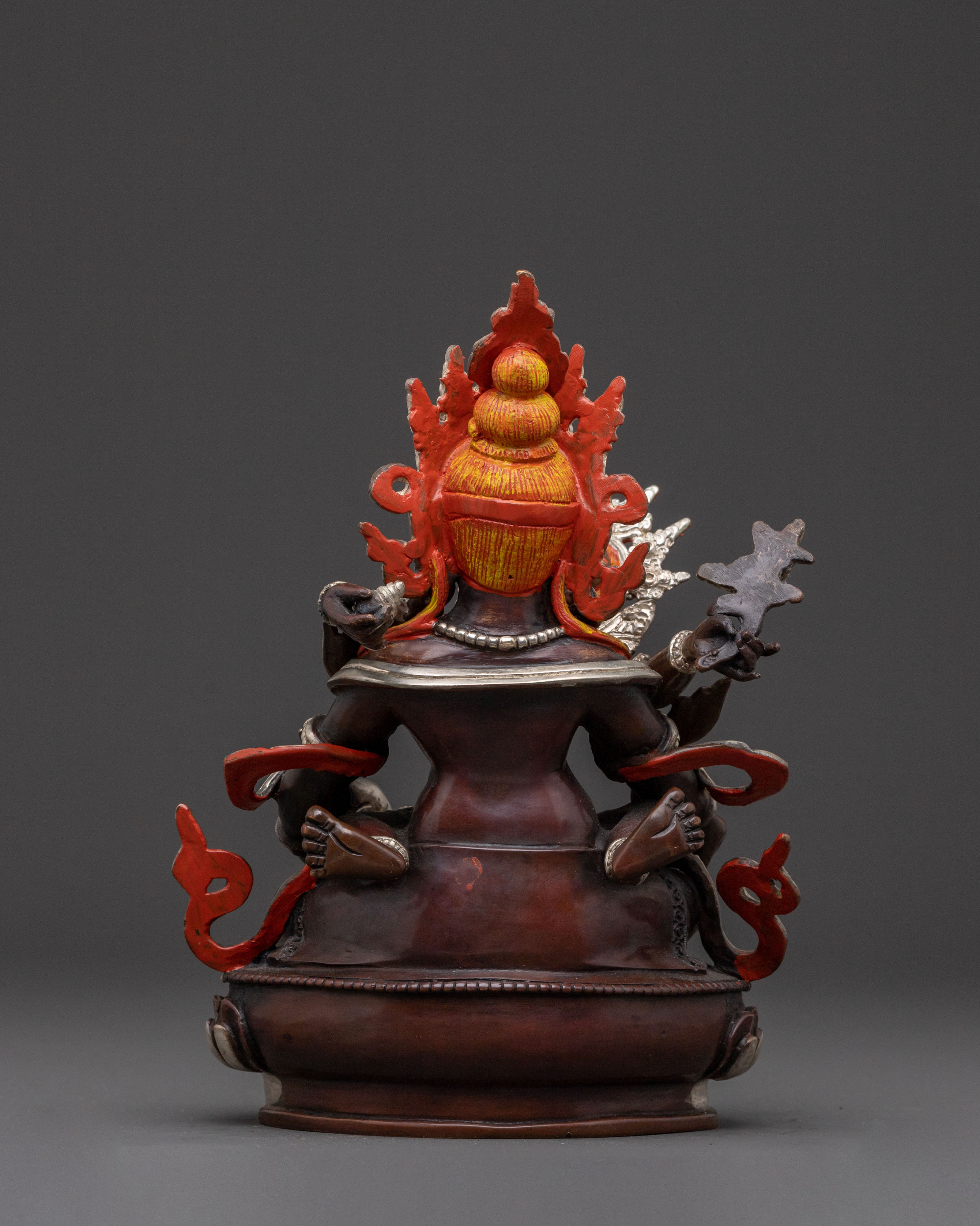 Green Dzambhala Statue: Oxidized Copper Abundance