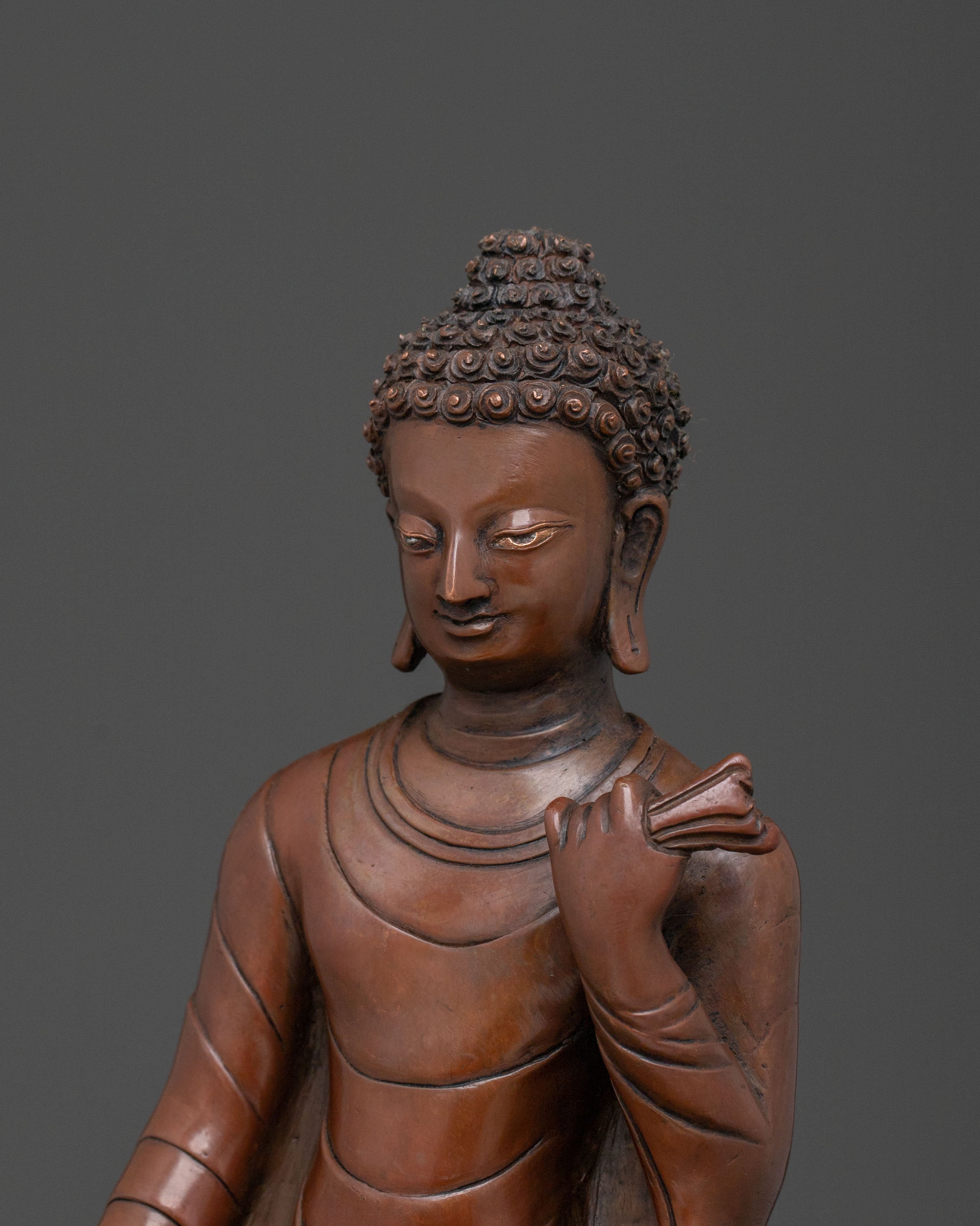 Dipankara Buddha Altar Statue | Oxidized Copper Figure