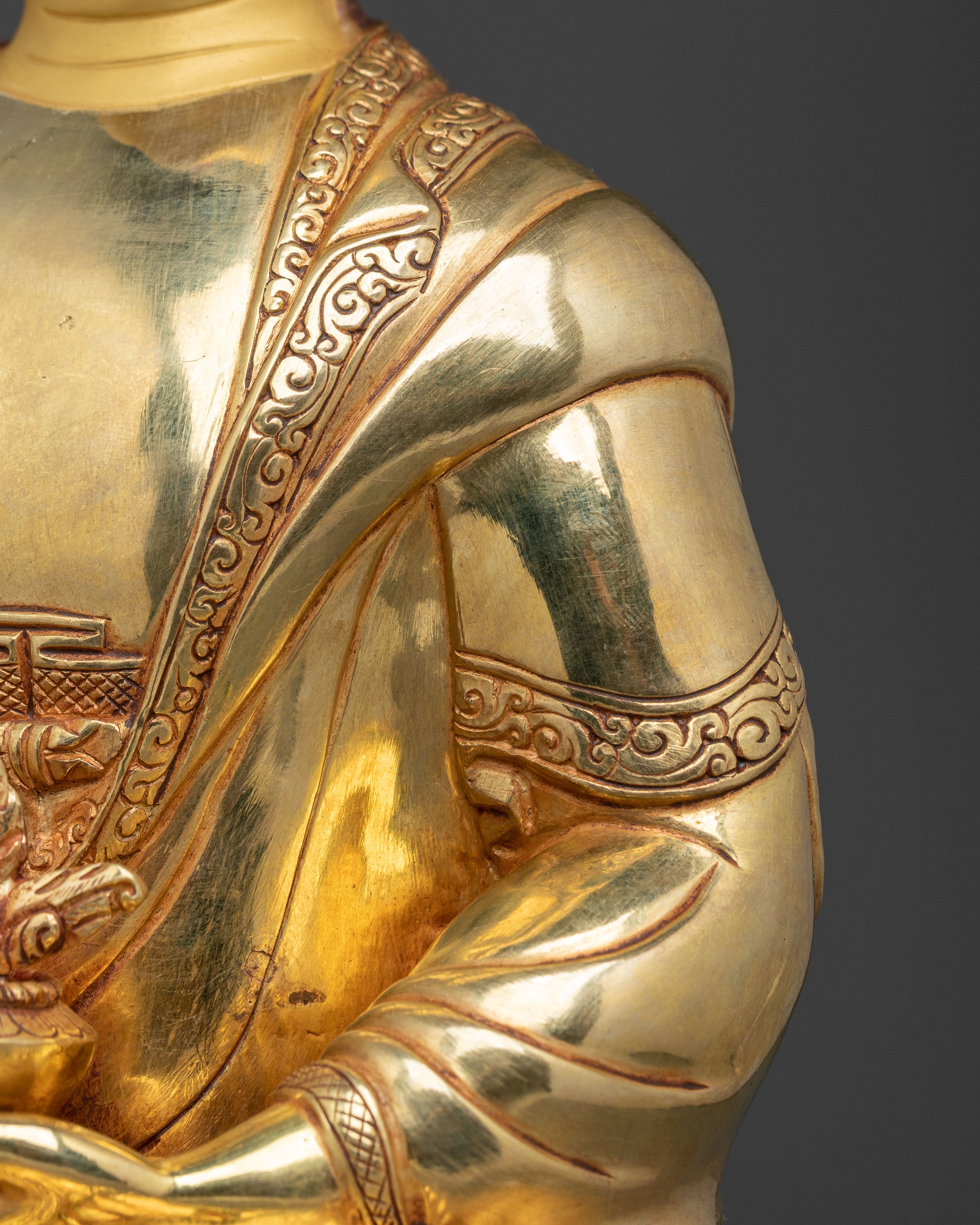 Medicine Buddha Serenity Sculpture | 24K Gold Gilded