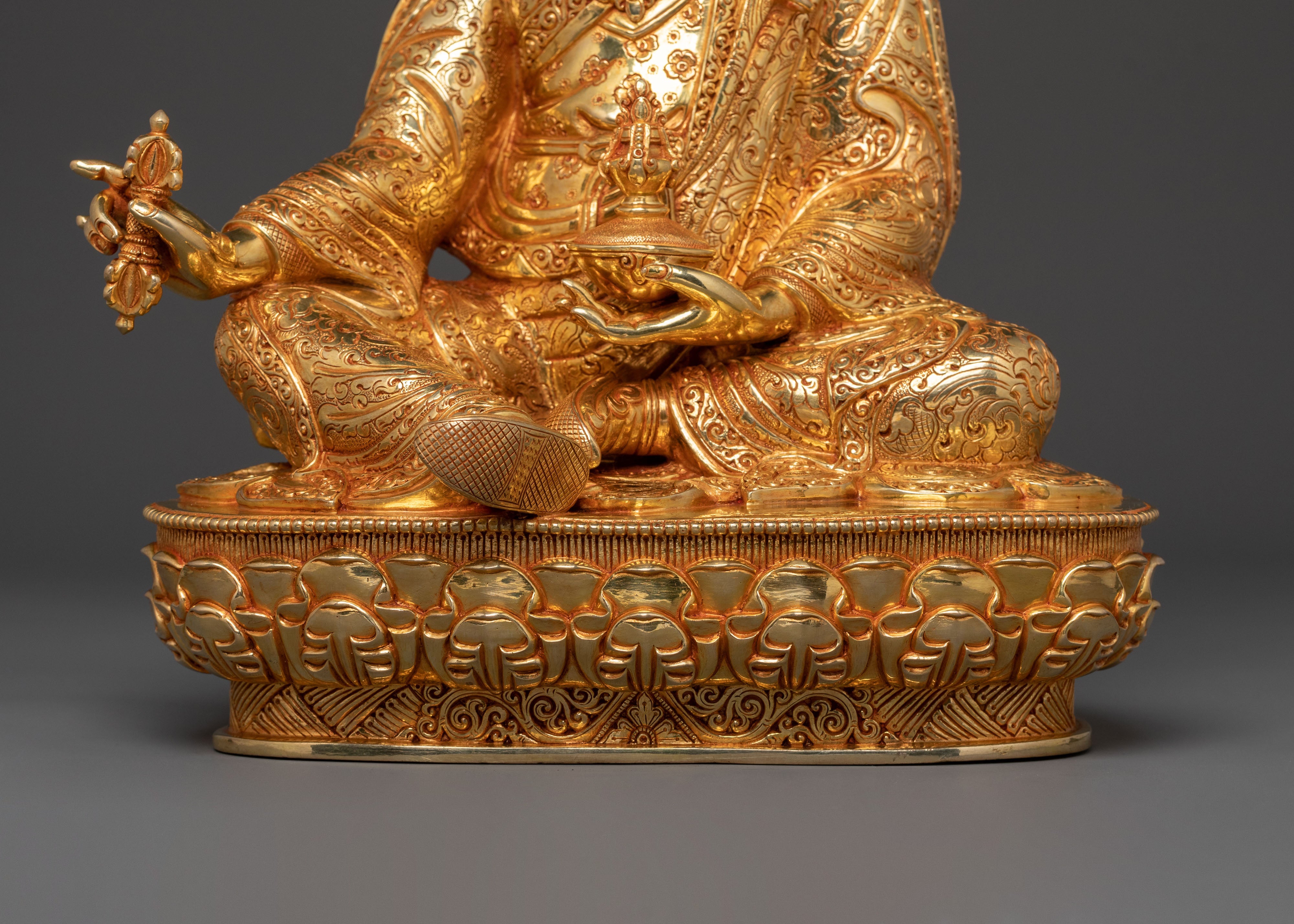 Himalayan Guru Padmasambhava Statue | 24K Gold Glided