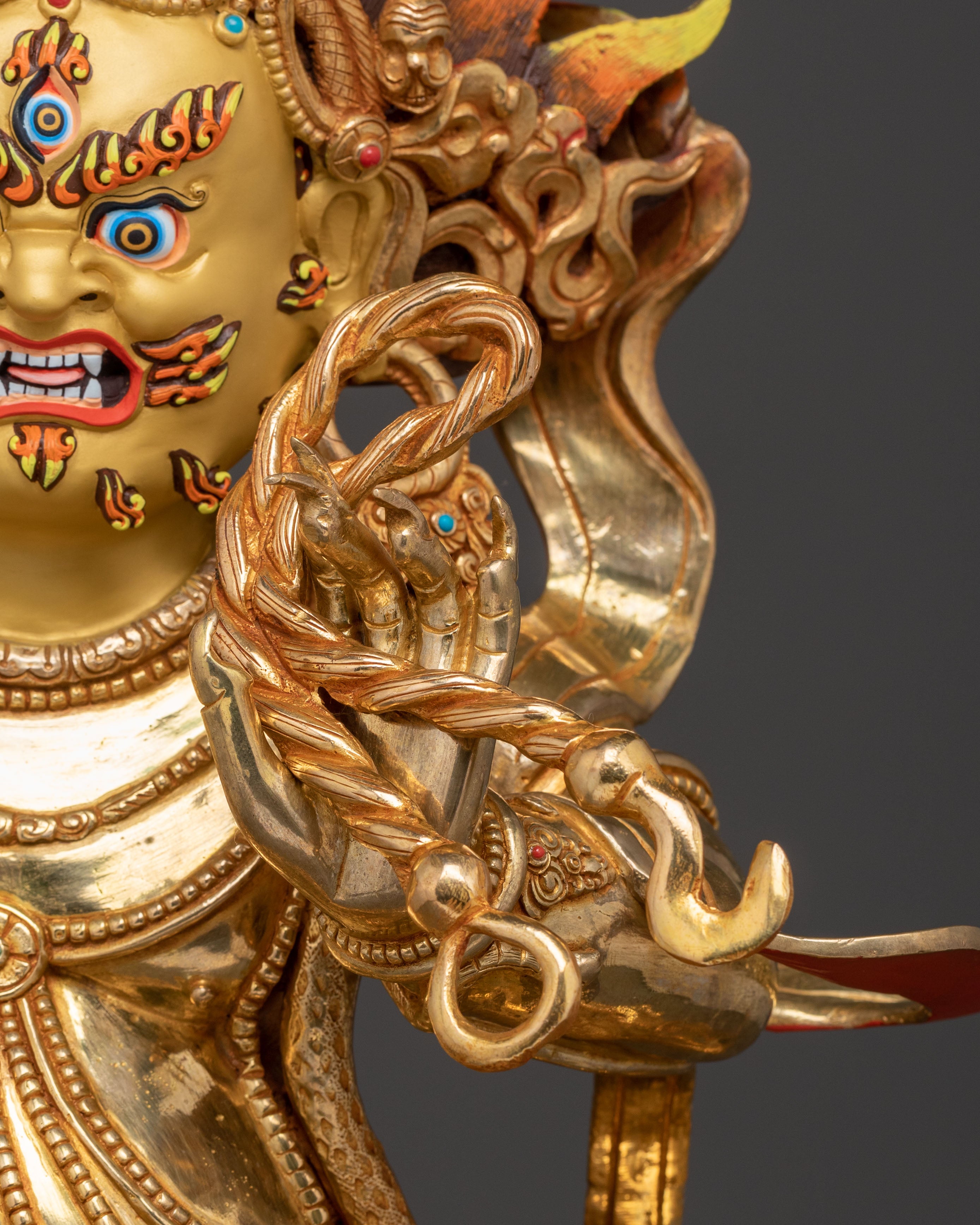 Vajrapani: Electrifying 24K Gold Gilded Sculpture