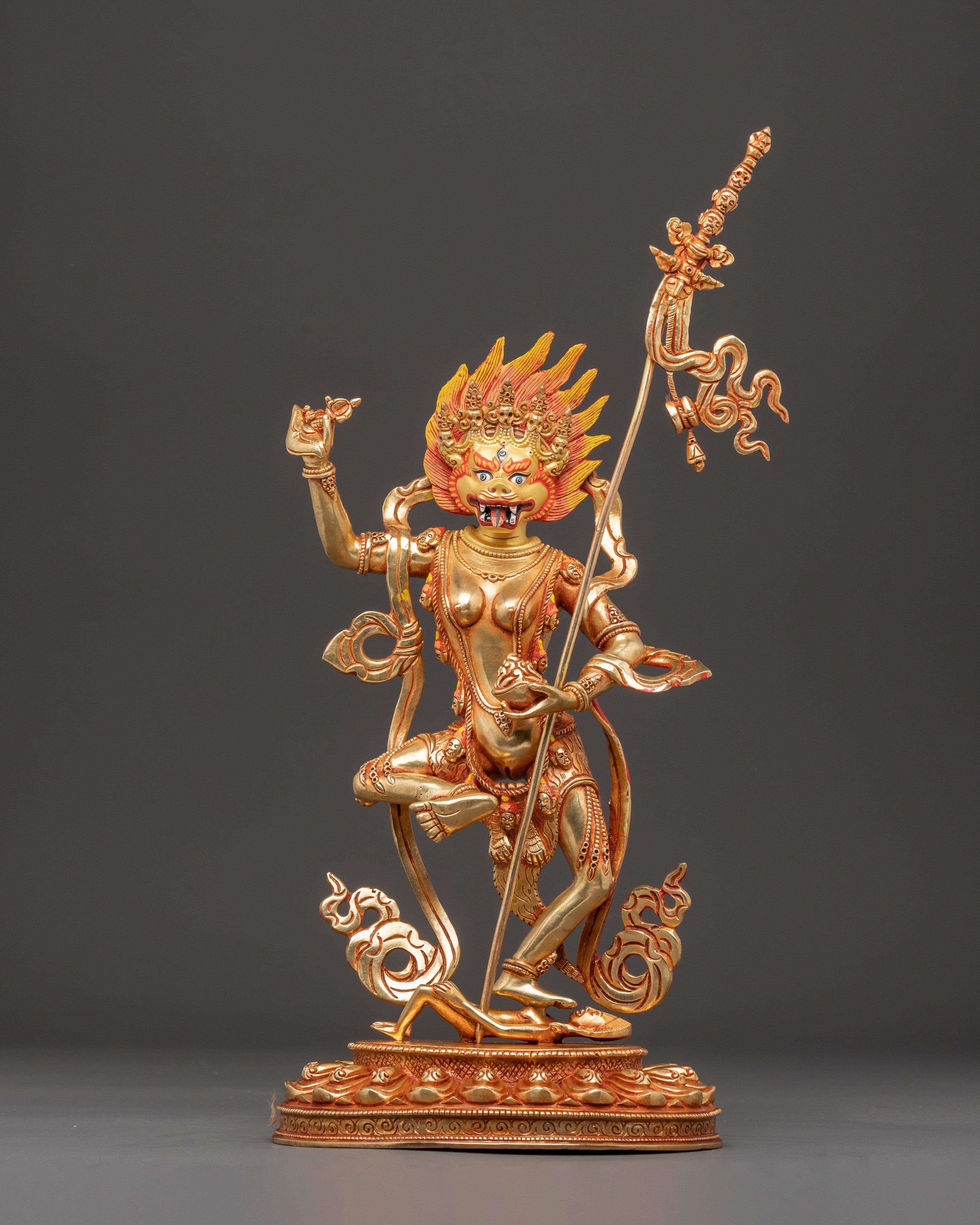 Sculpture of Lion-Faced Dakini Simhamukha | Fierce Tantric Goddess