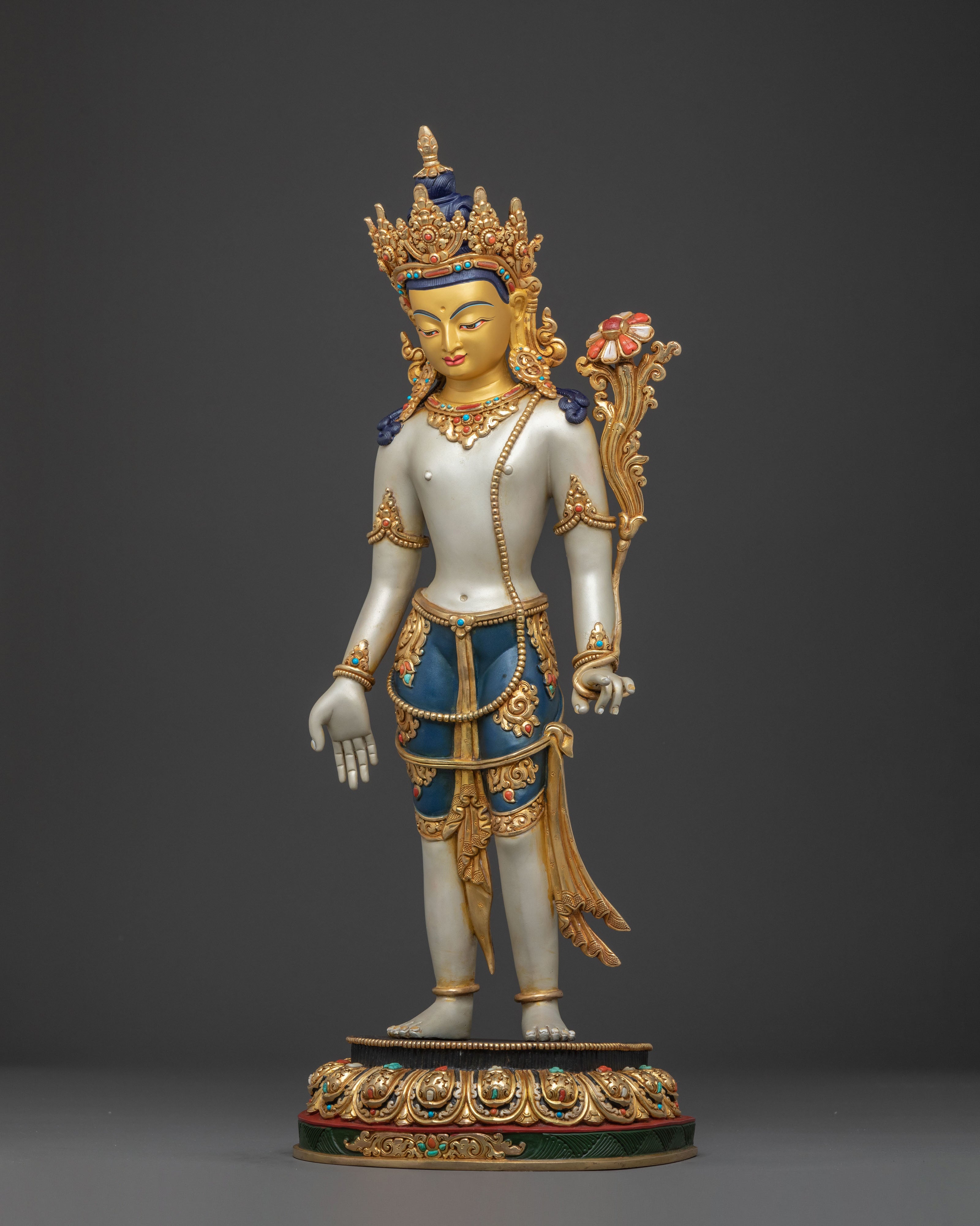 Lokeshwor Meditation Statue | 24K Gold Gilded