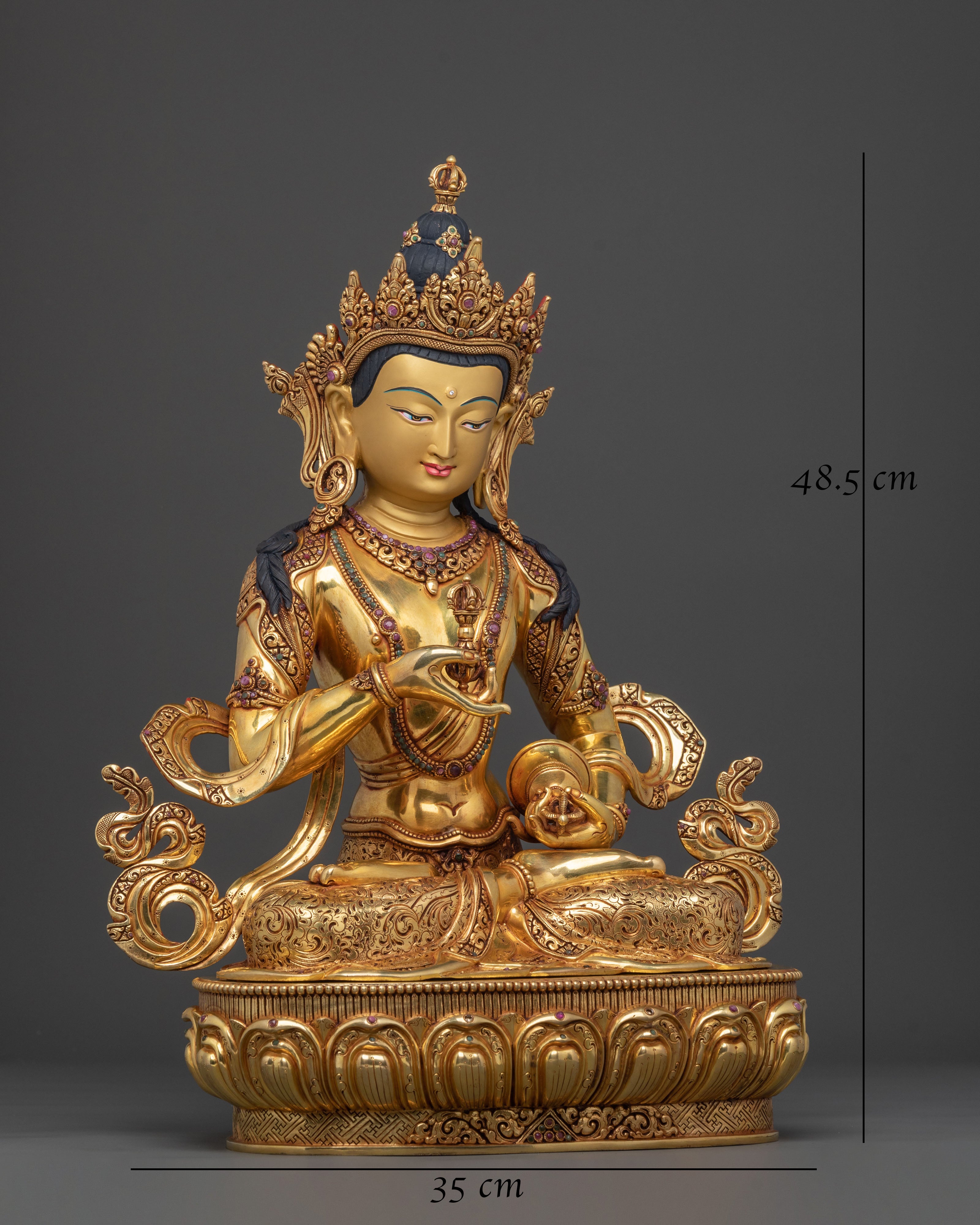 Vajrasattva: 24K Gold Gilded Copper Statue