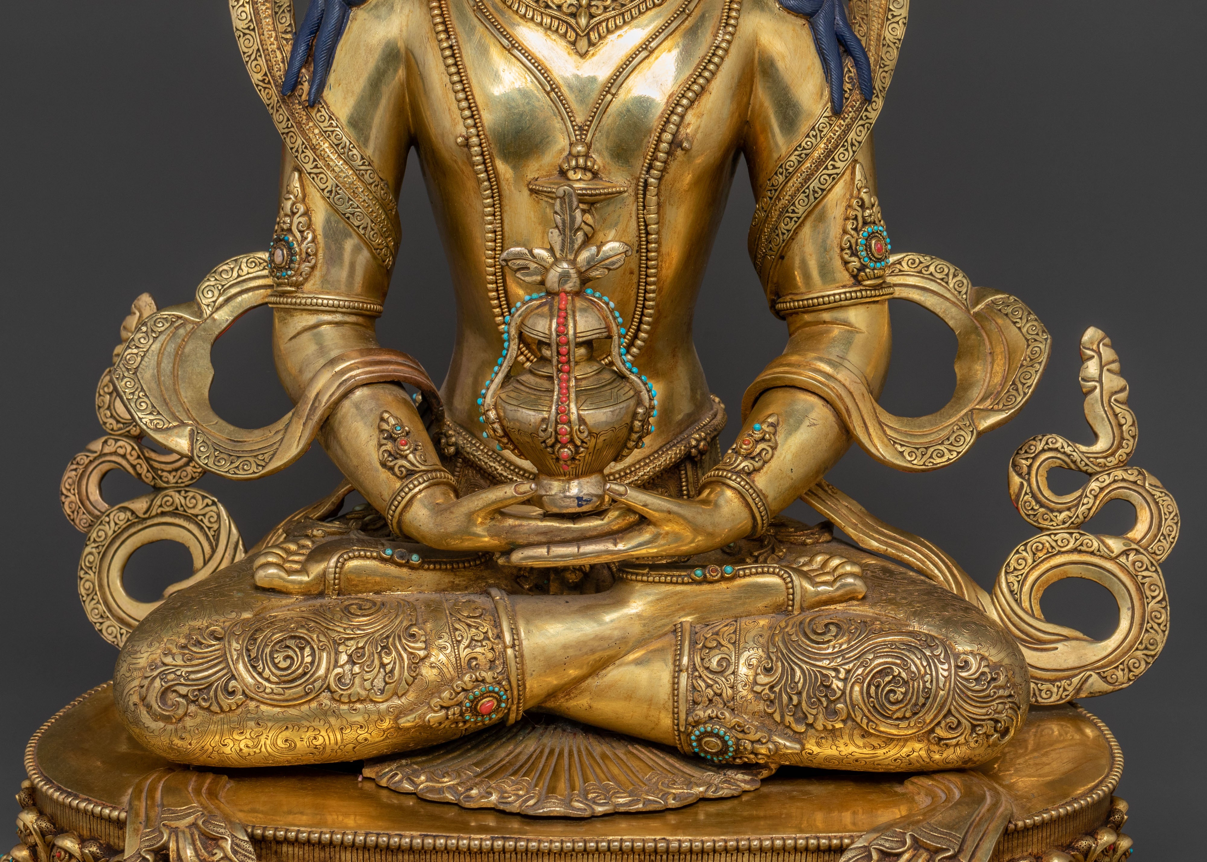 Amitayus Buddha Statue: 24K Gold Gilded | Symbol of Longevity