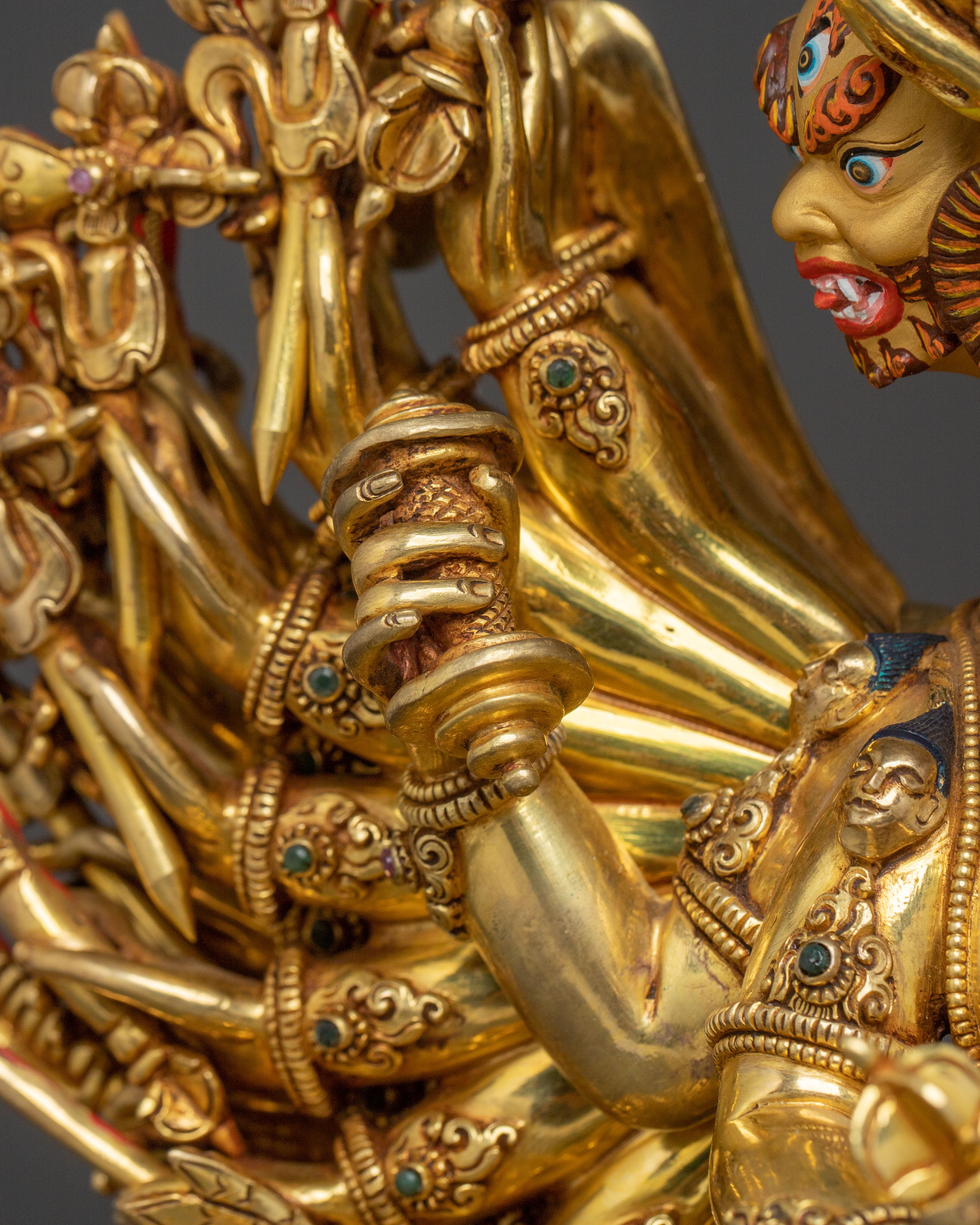 Fierce Deity Yamantaka Statue | 24K Gold Gilded