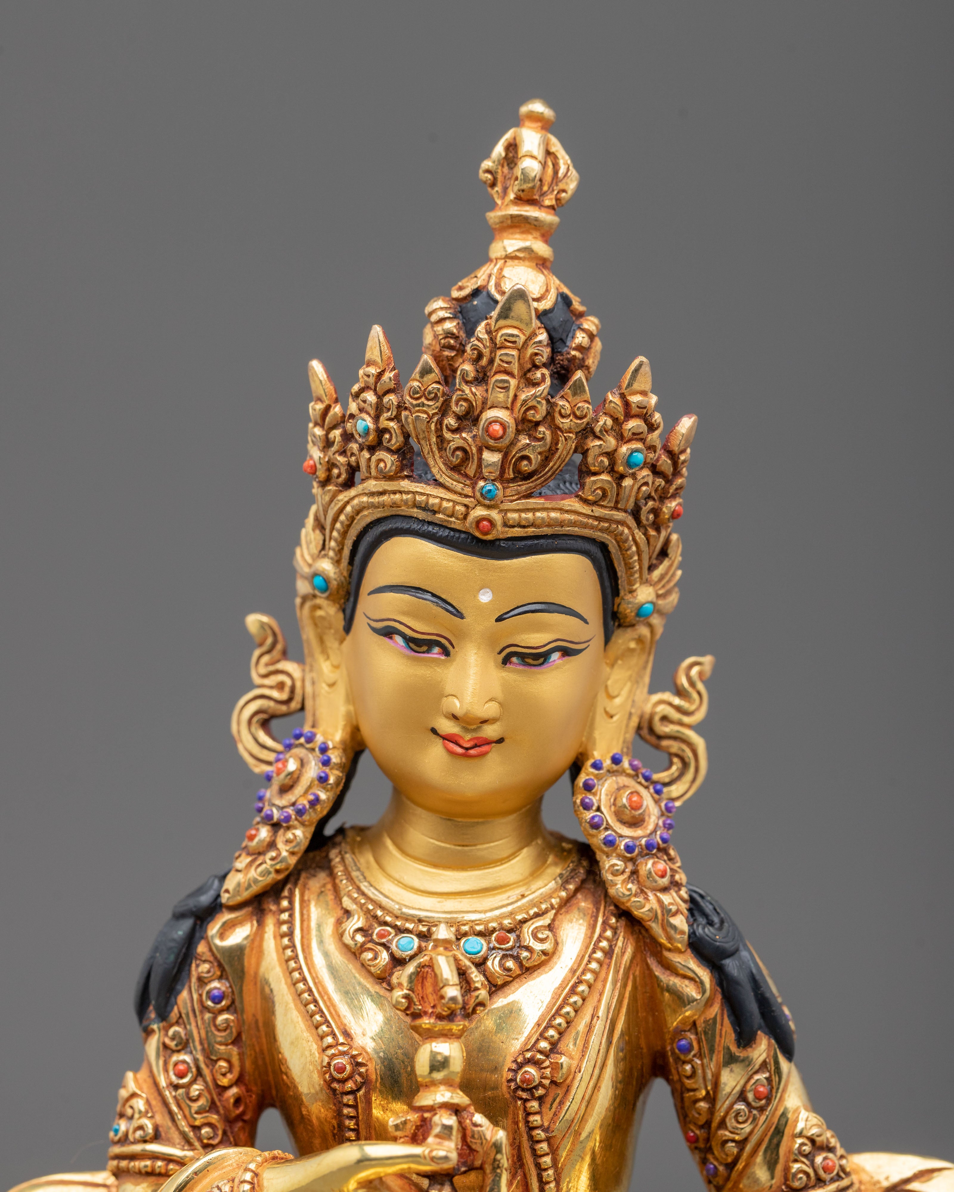 Vajrasattva 24K Gold Gilded Figurine | Handcrafted Sculpture