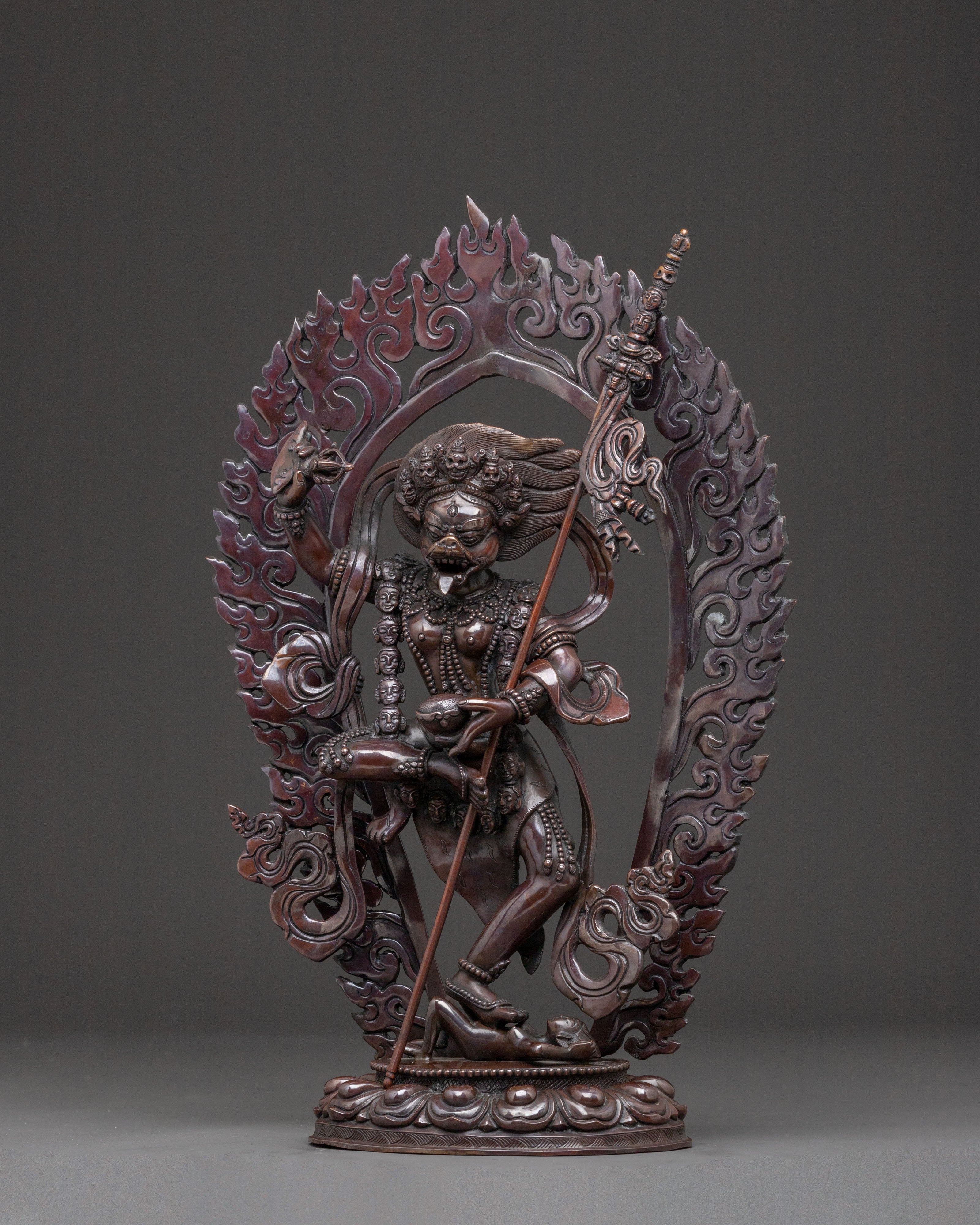 Shima Mukha Copper Statue | Lion Faced Dakini