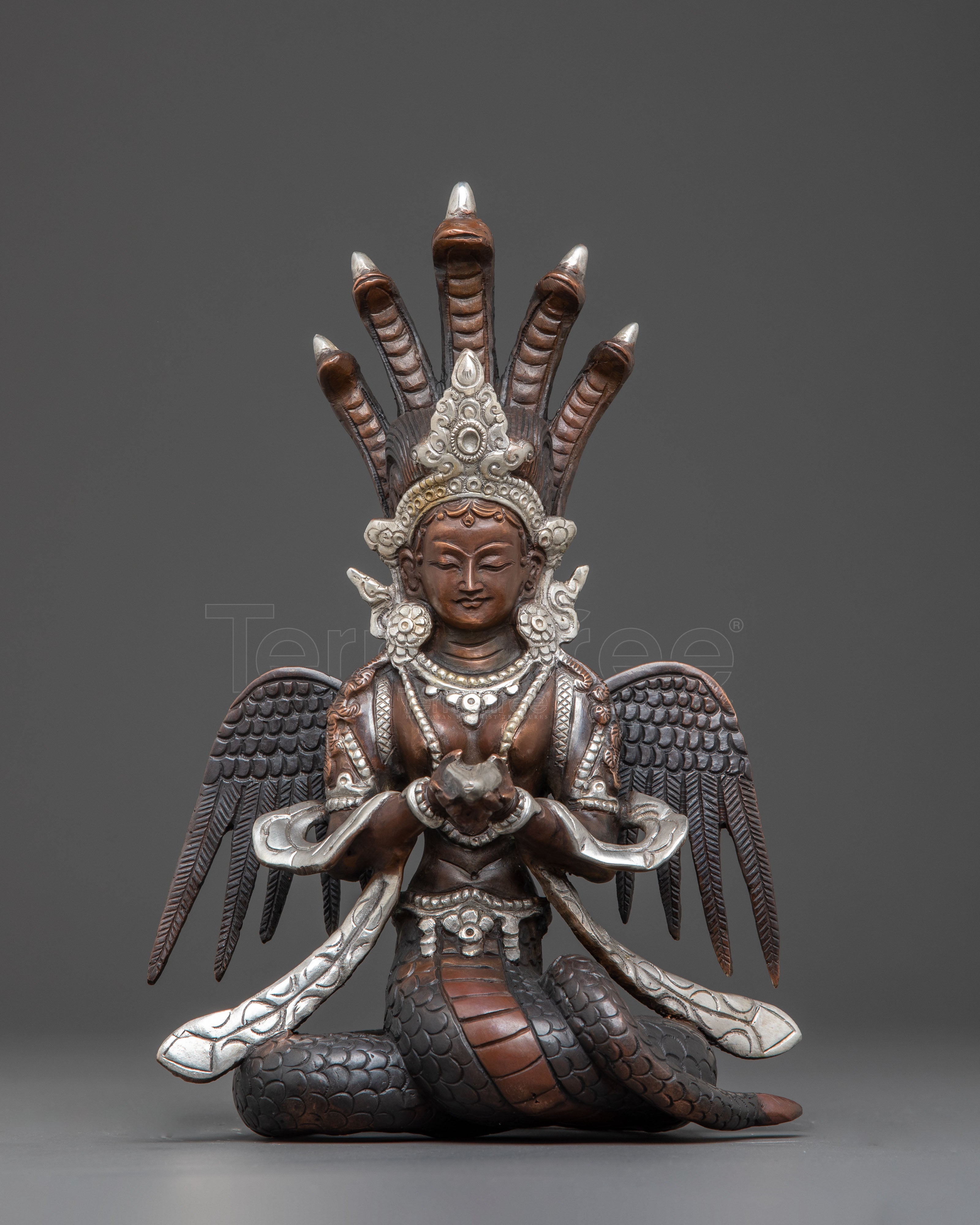 Nagkanya Oxidized Copper Statue – Serene Protector