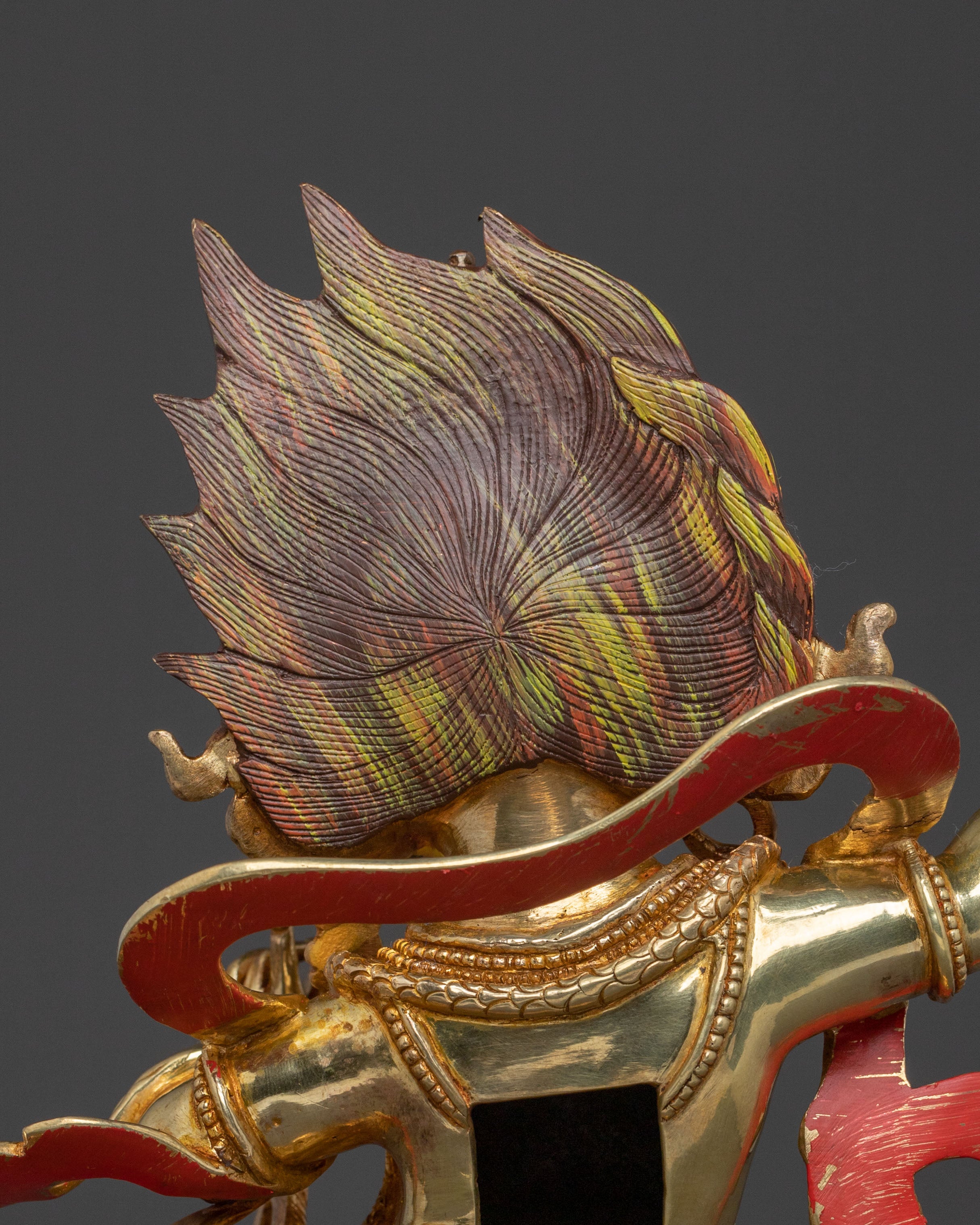Vajrapani Protector Icon: 24K Gold Gilded Sculpture