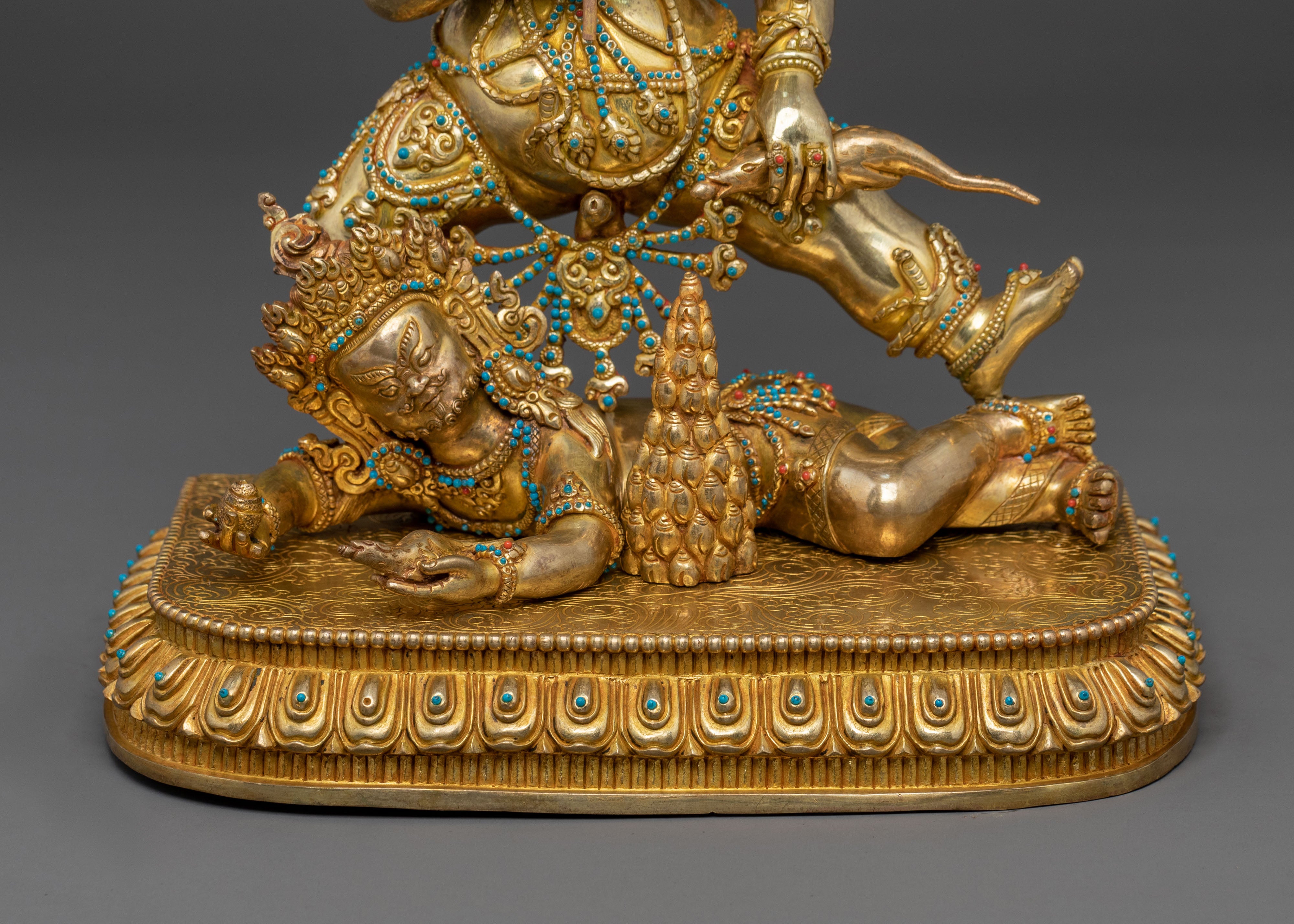 A Radiant Black Dzambhala Spiritual Wealth Statue