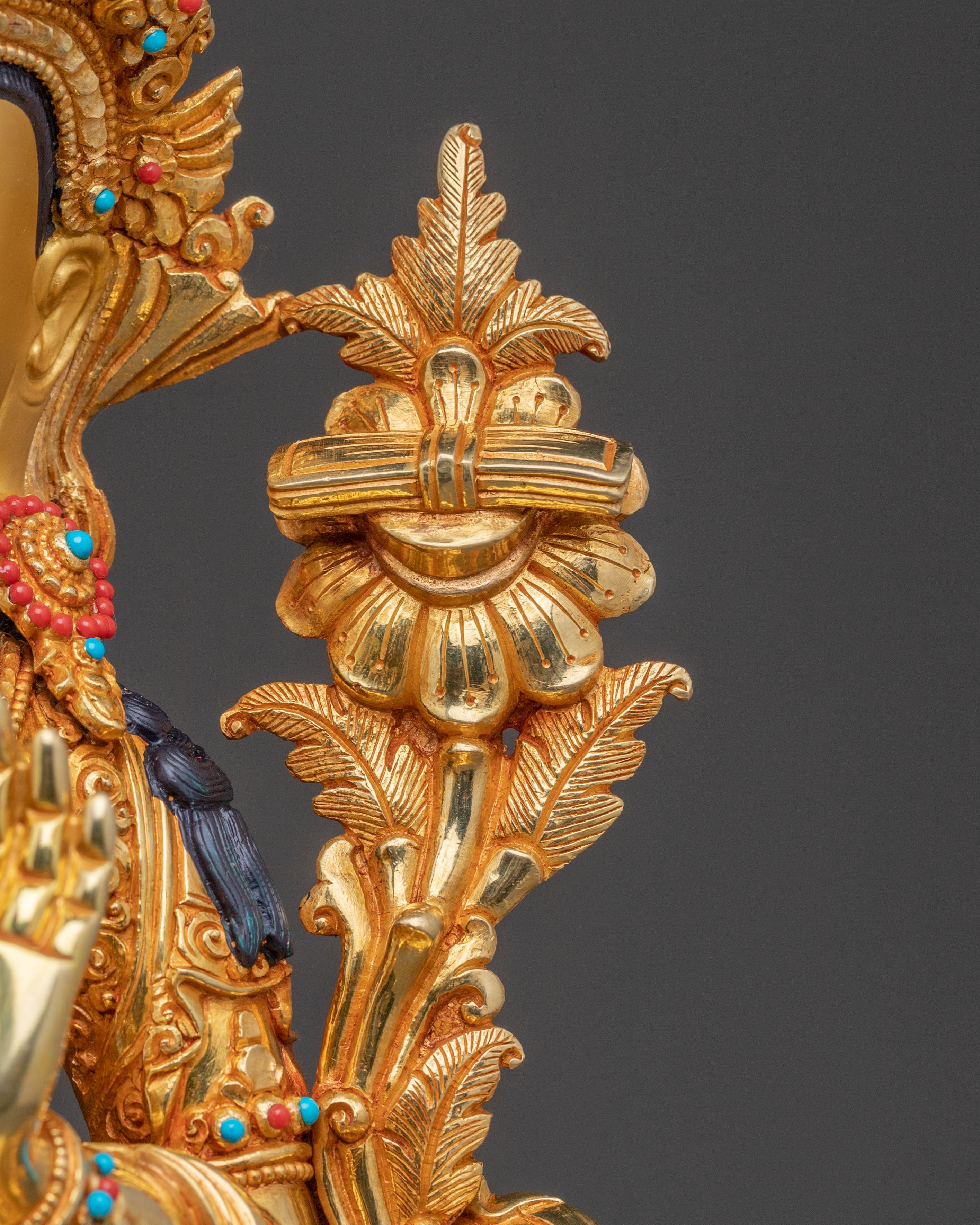 Manjushri Buddhist Statue | Radiant Wisdom Gilded in 24K Gold