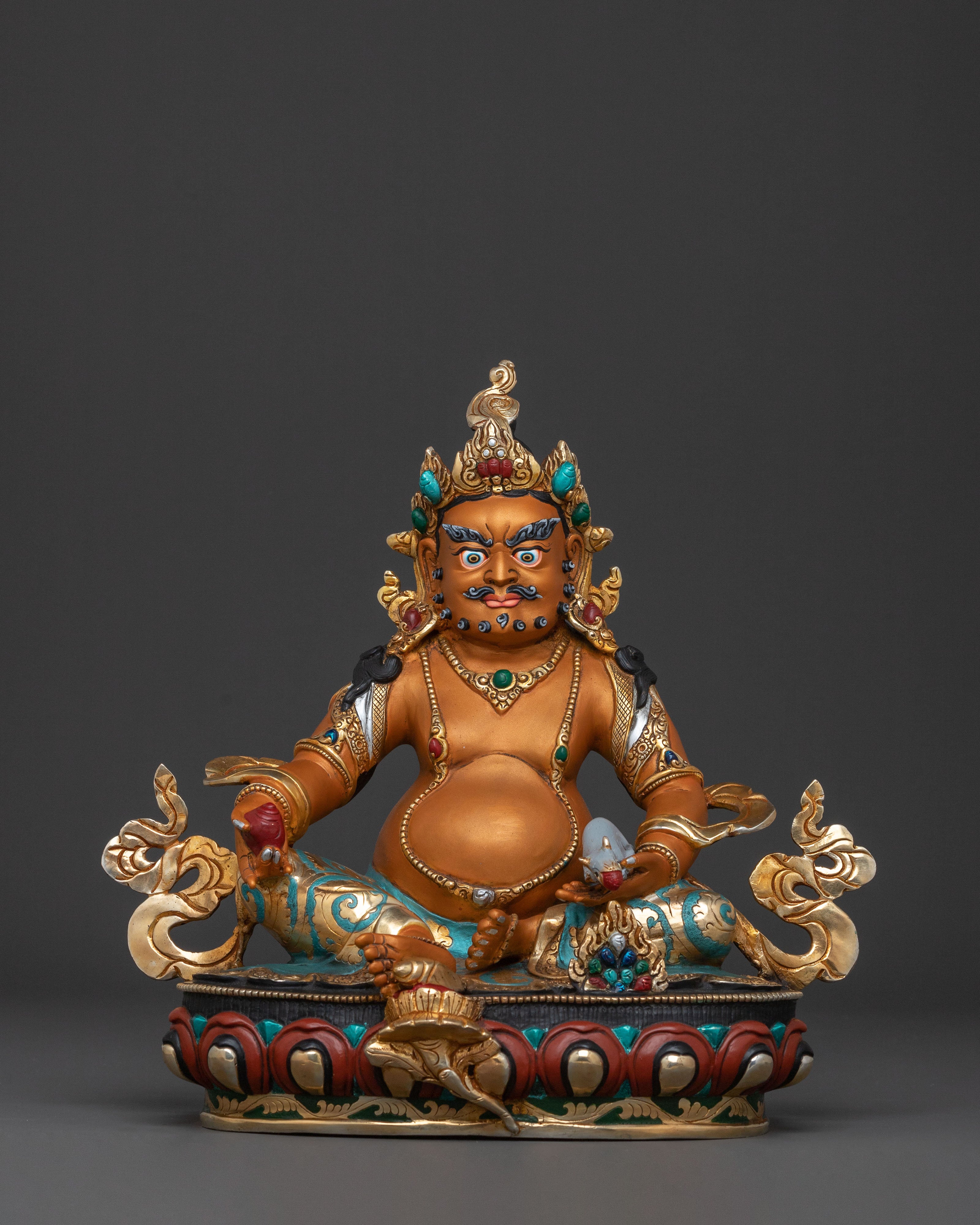 Dzambhala God of Wealth Handcrafted Statue — Gilded Copper Masterpiece