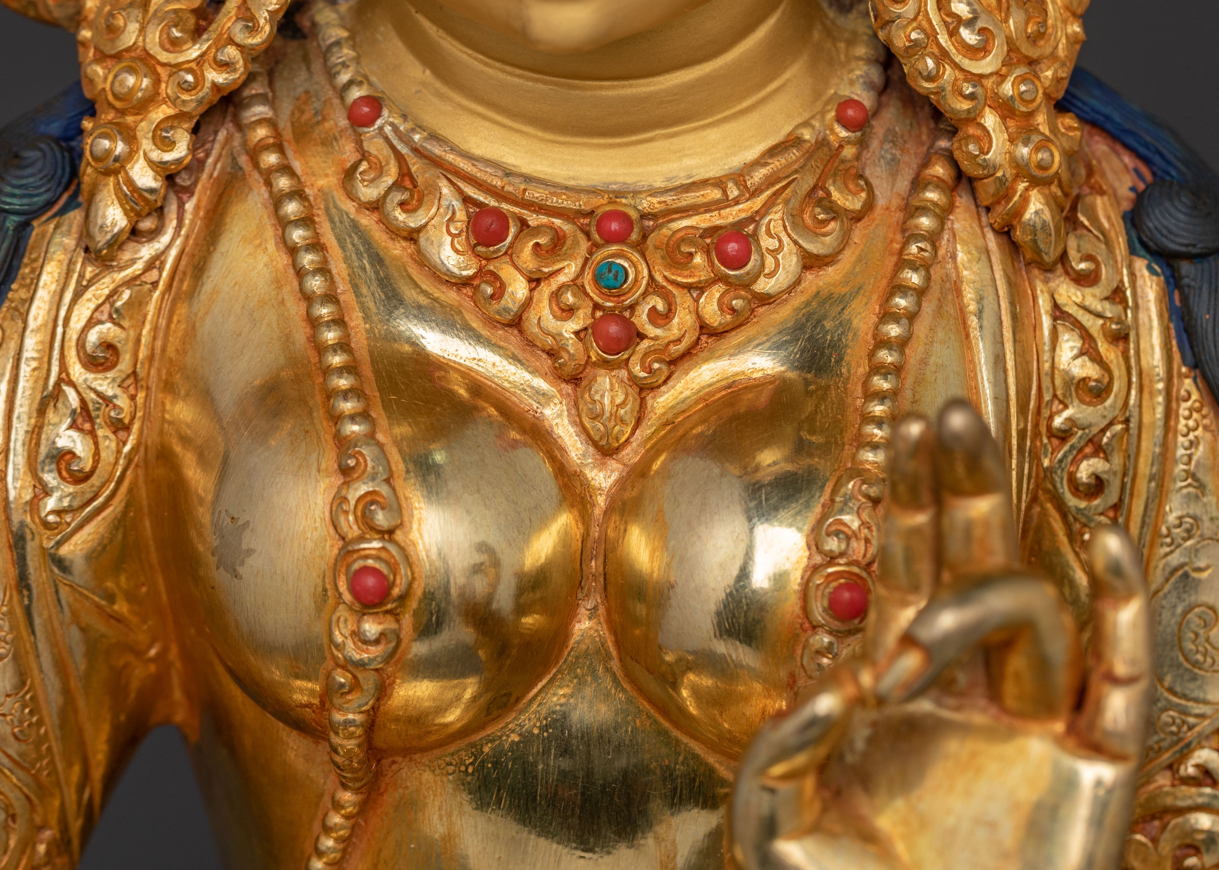 Goddess Green Tara Sacred Statue | Spiritual Icon for Altar