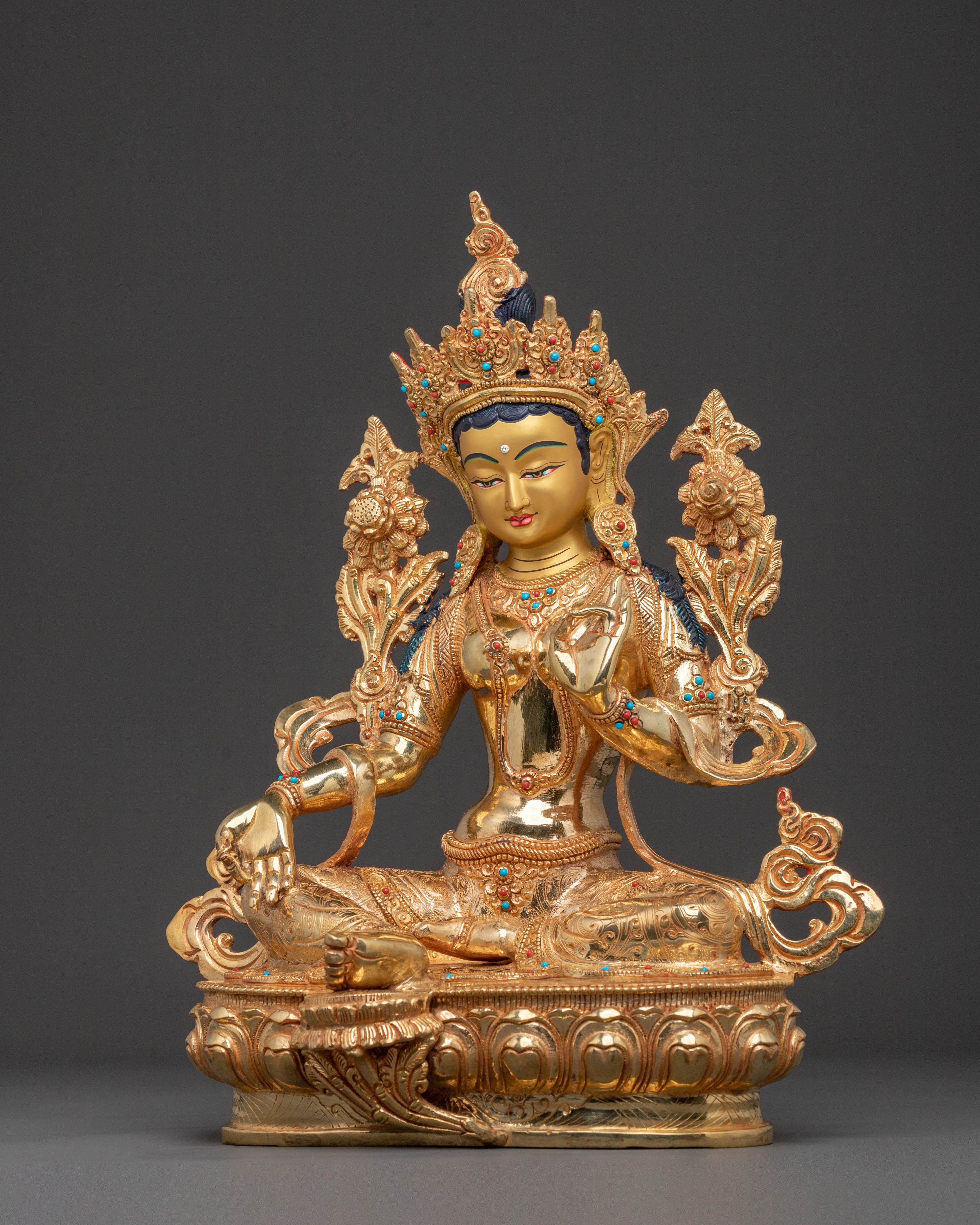 Green Tara Dharma Statue | Handcrafted Serenity
