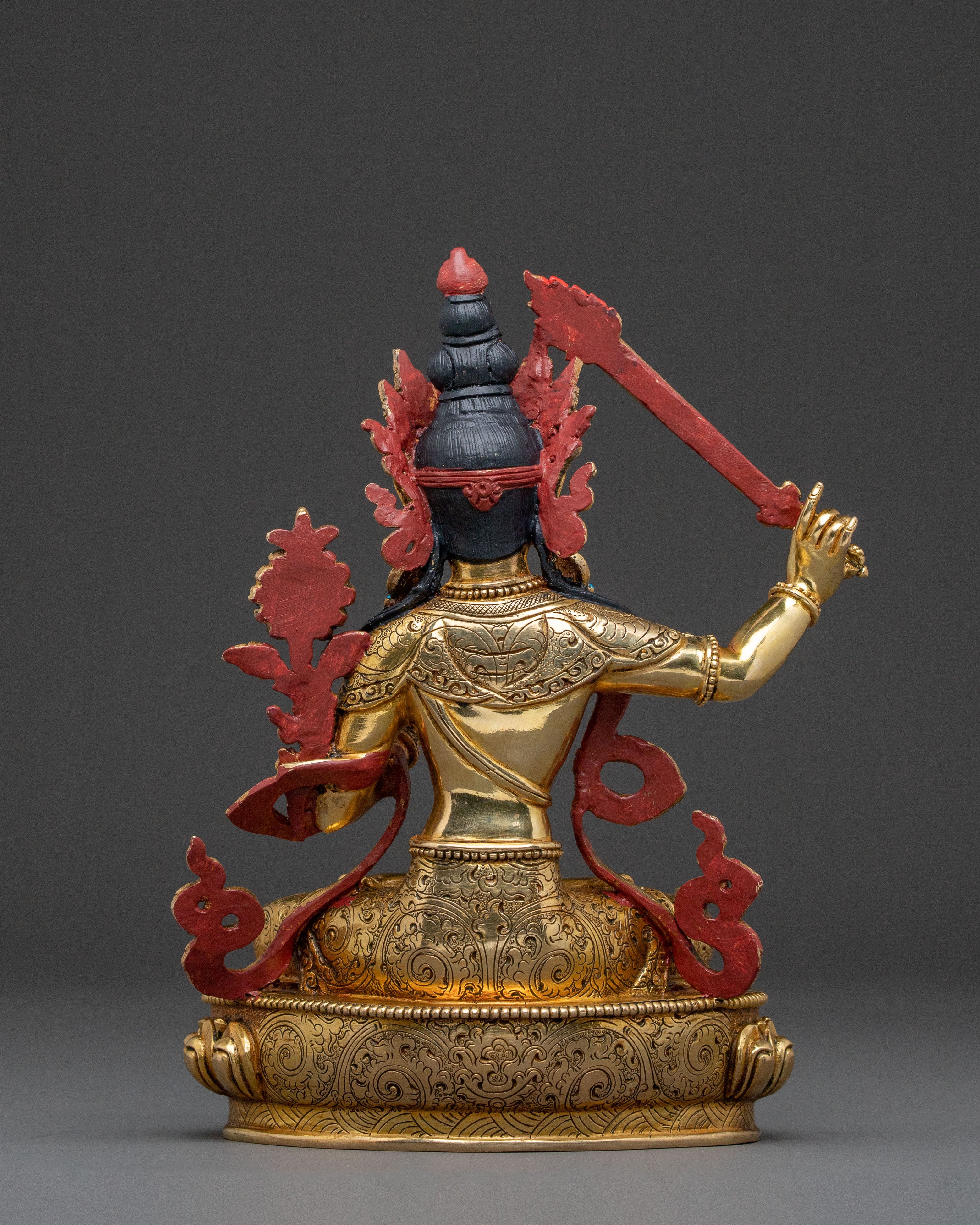 Manjushri 24K Gold Gilded Wisdom Statue