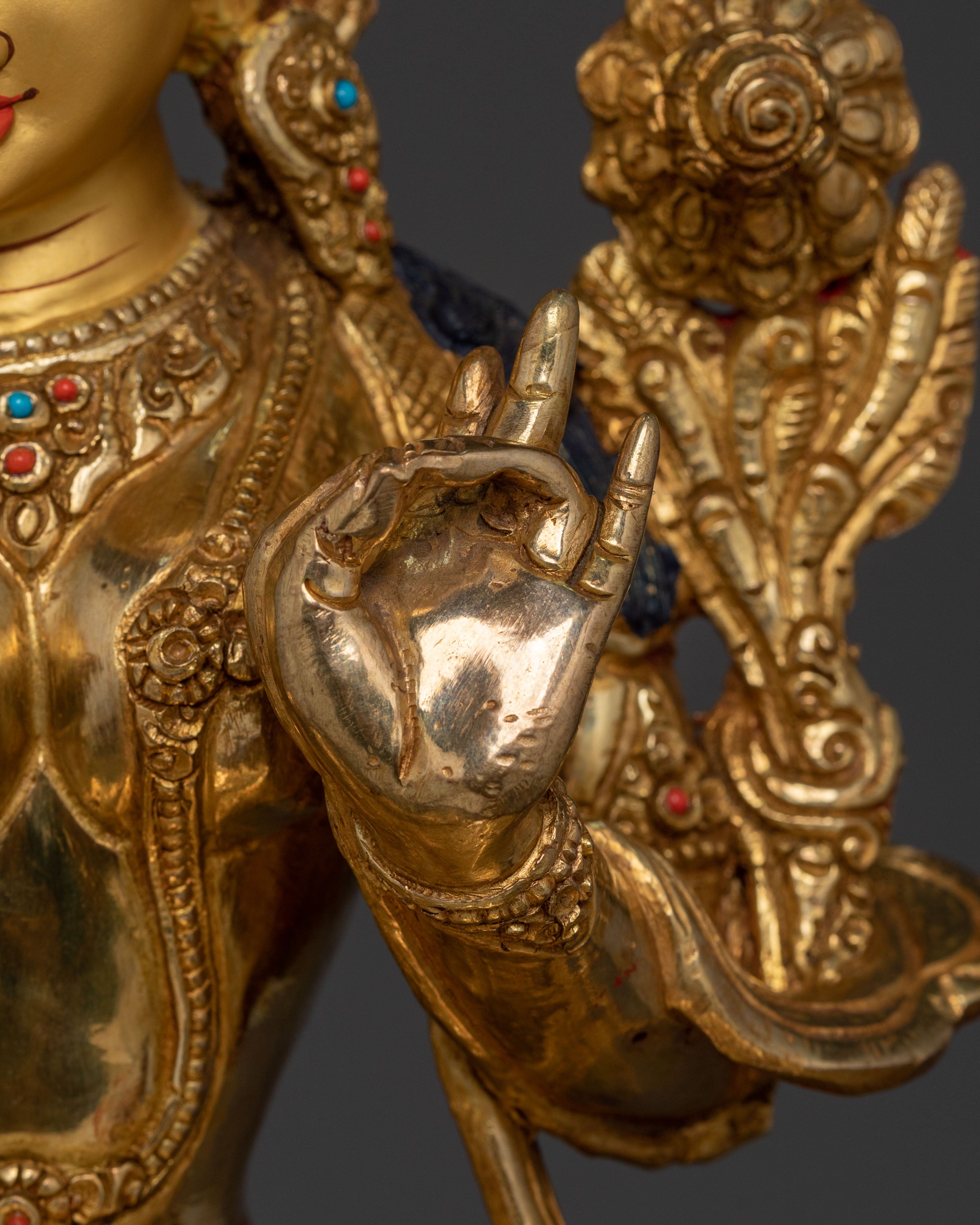 Twenty One Tara Buddhist Goddess Statue Set in 24K Gold