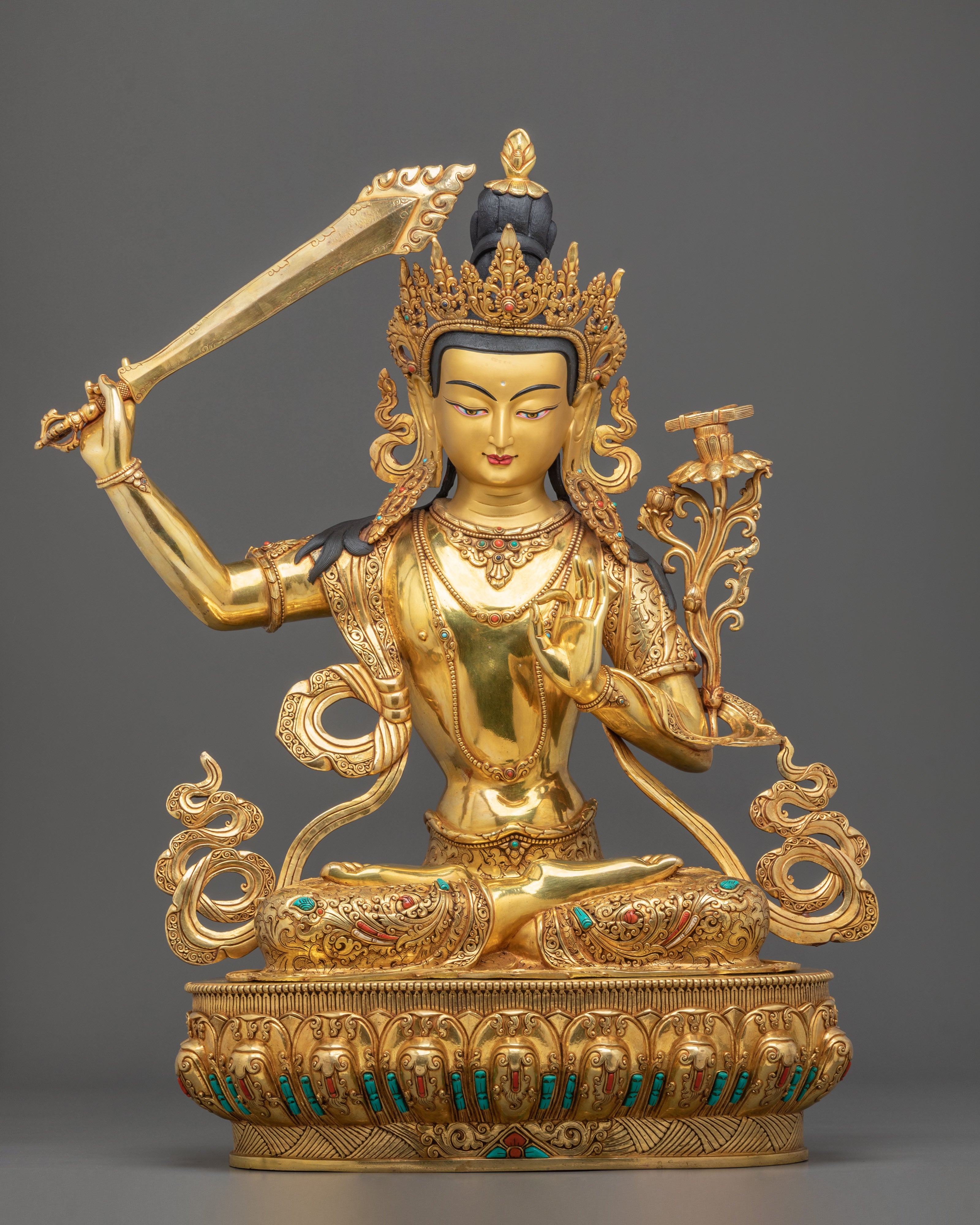 Five Bodhisattvas Statue Set | Sacred Golden Buddhist Collection