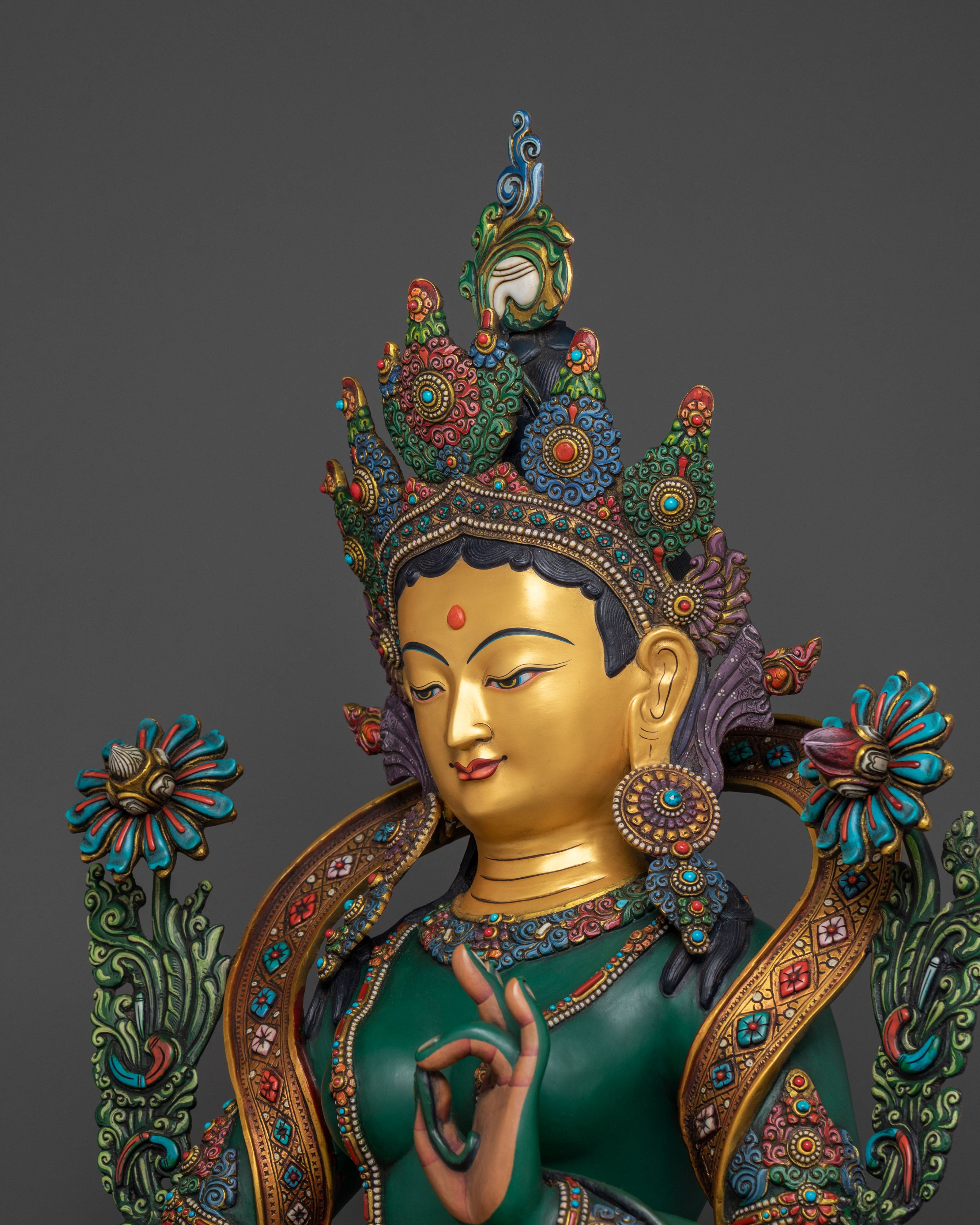 Protection Sculpture of Green Tara | Swift Liberator and Compassionate Goddess