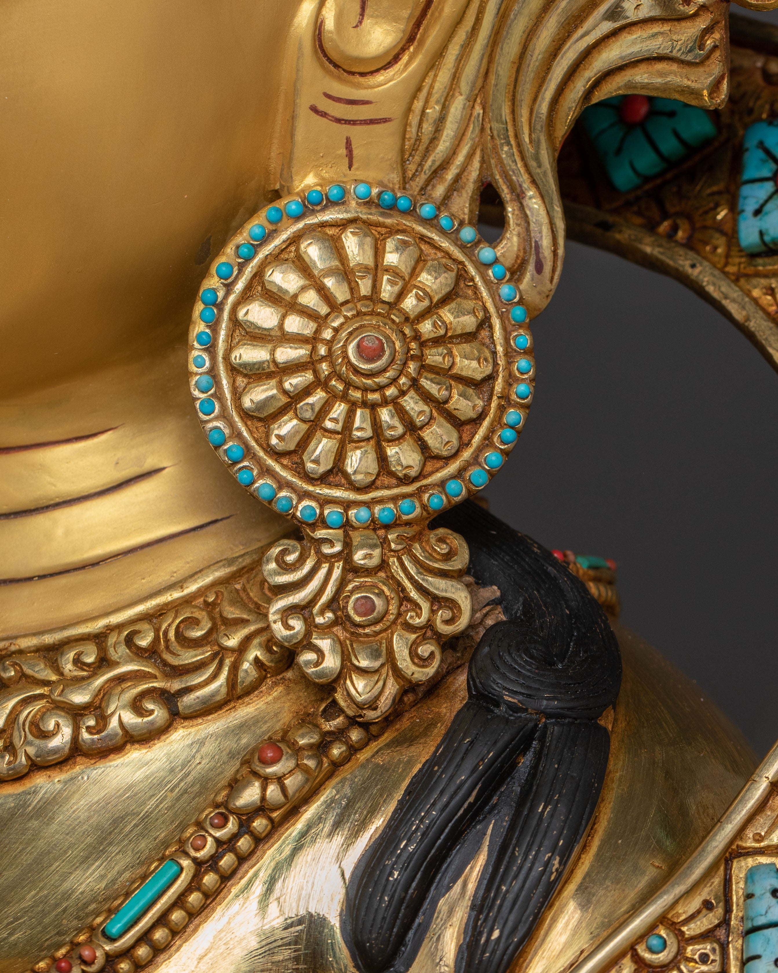 Life Size Green Tara Statue - 24K Gold Gilded
