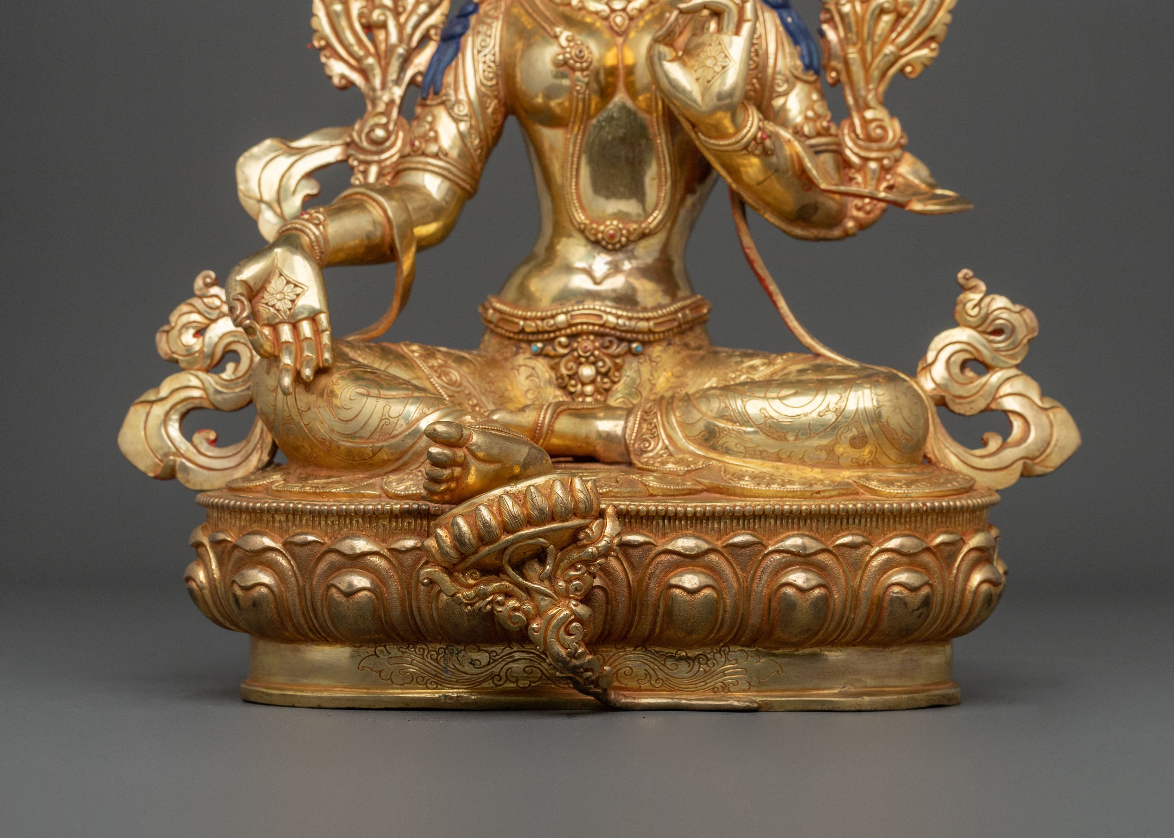 Green Tara Ritual Statue | | Handcrafted Buddhist Goddess Sculpture