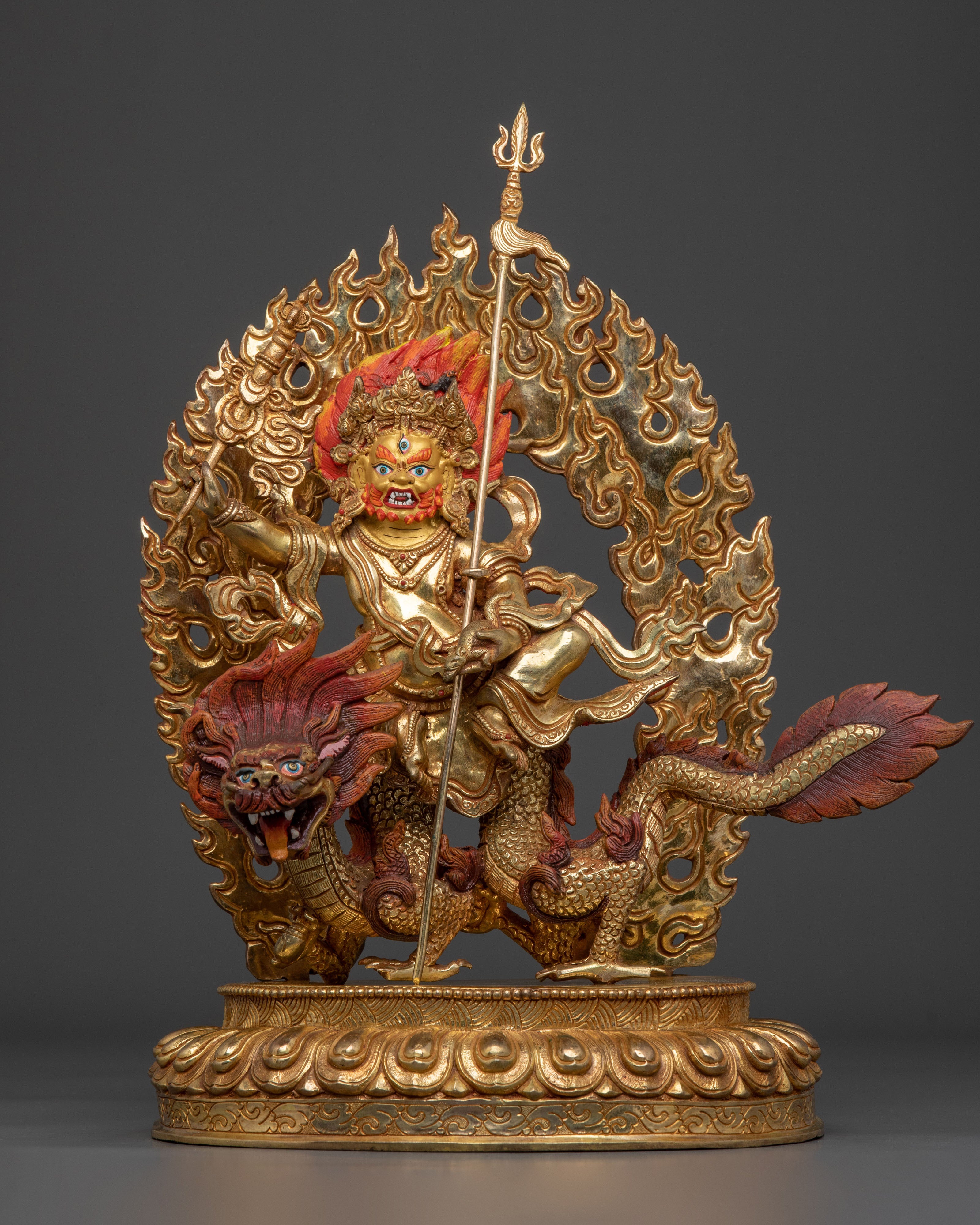 Sacred White Dzambhala Wealth Protector Statue