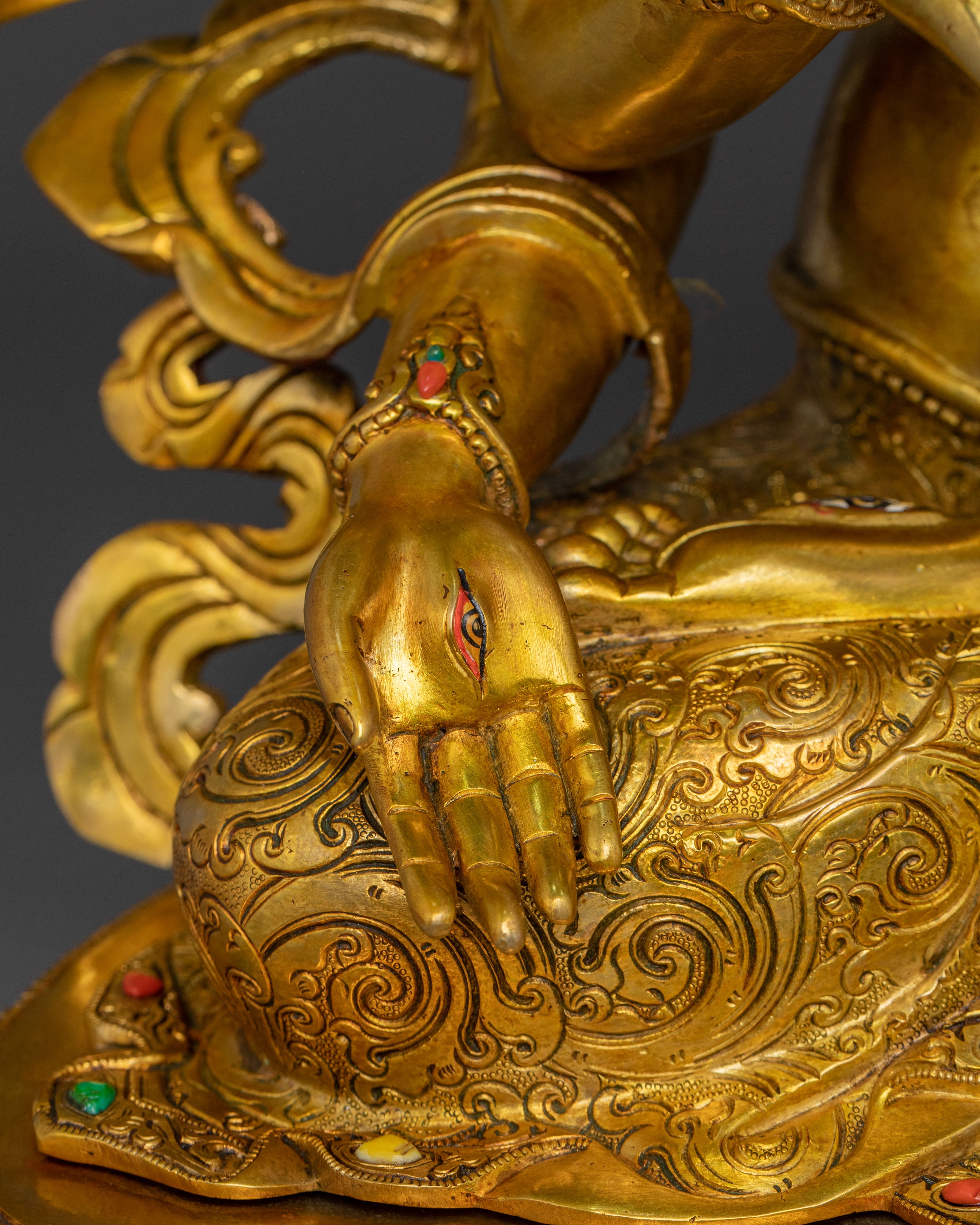 Sacred Namgyalma Sculpture: 24K Gold Gilded