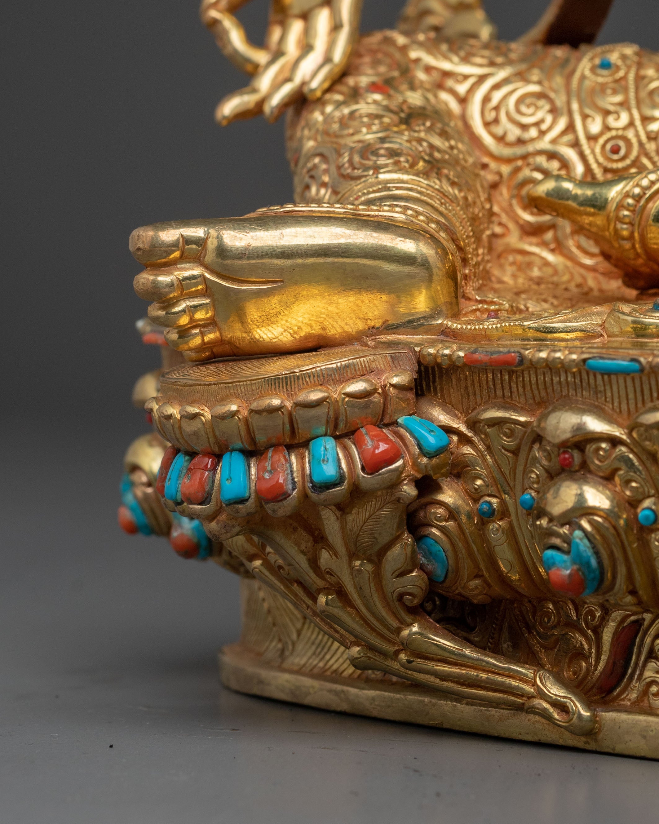 Green Tara Peaceful Statue | 24K Gold Gilded Guardian