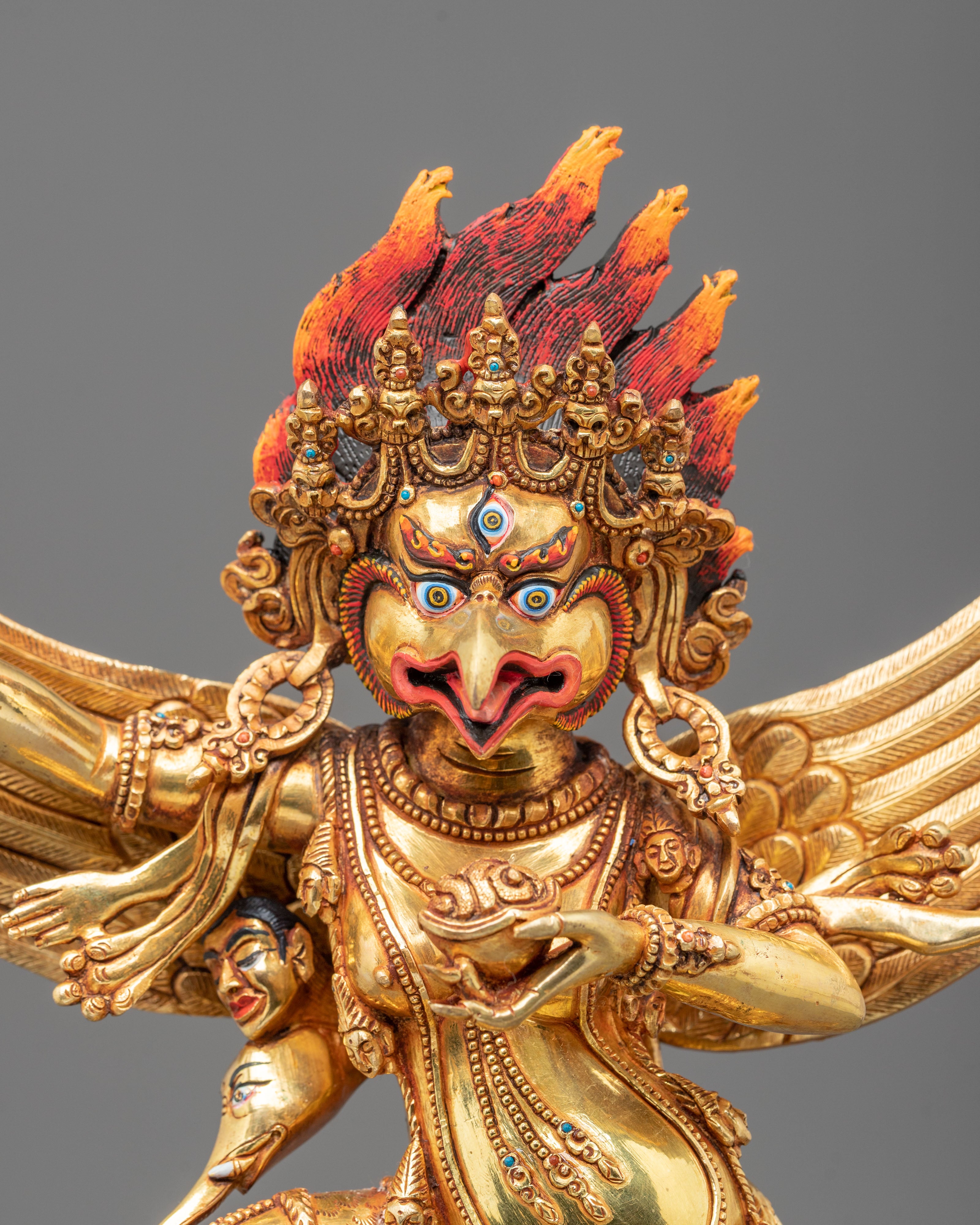 Garuda Spiritual Statue | Handcrafted 24K Gold Gilded Figurine
