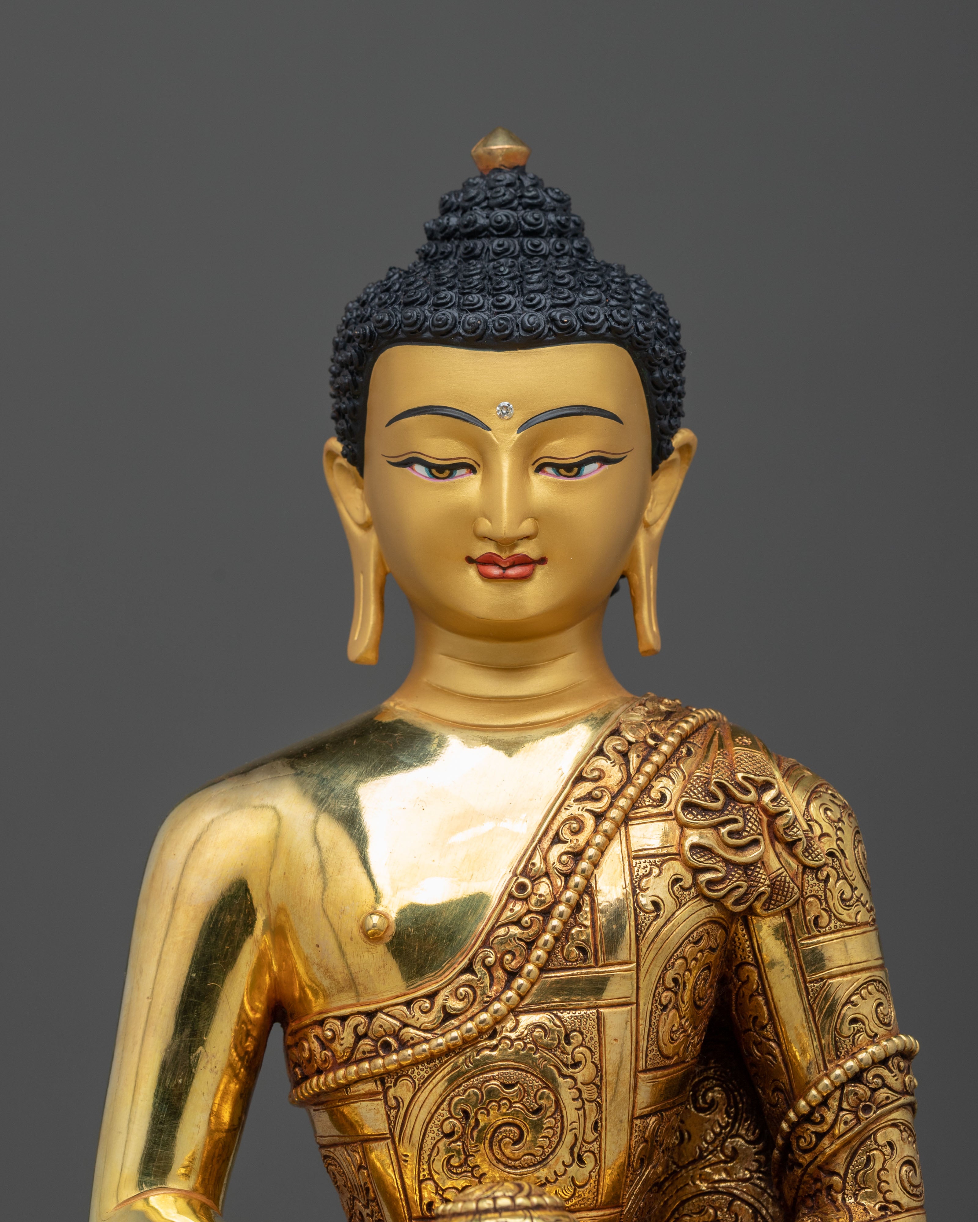 Three Buddha Golden Statue Set | Buddhist Sculpture Collection