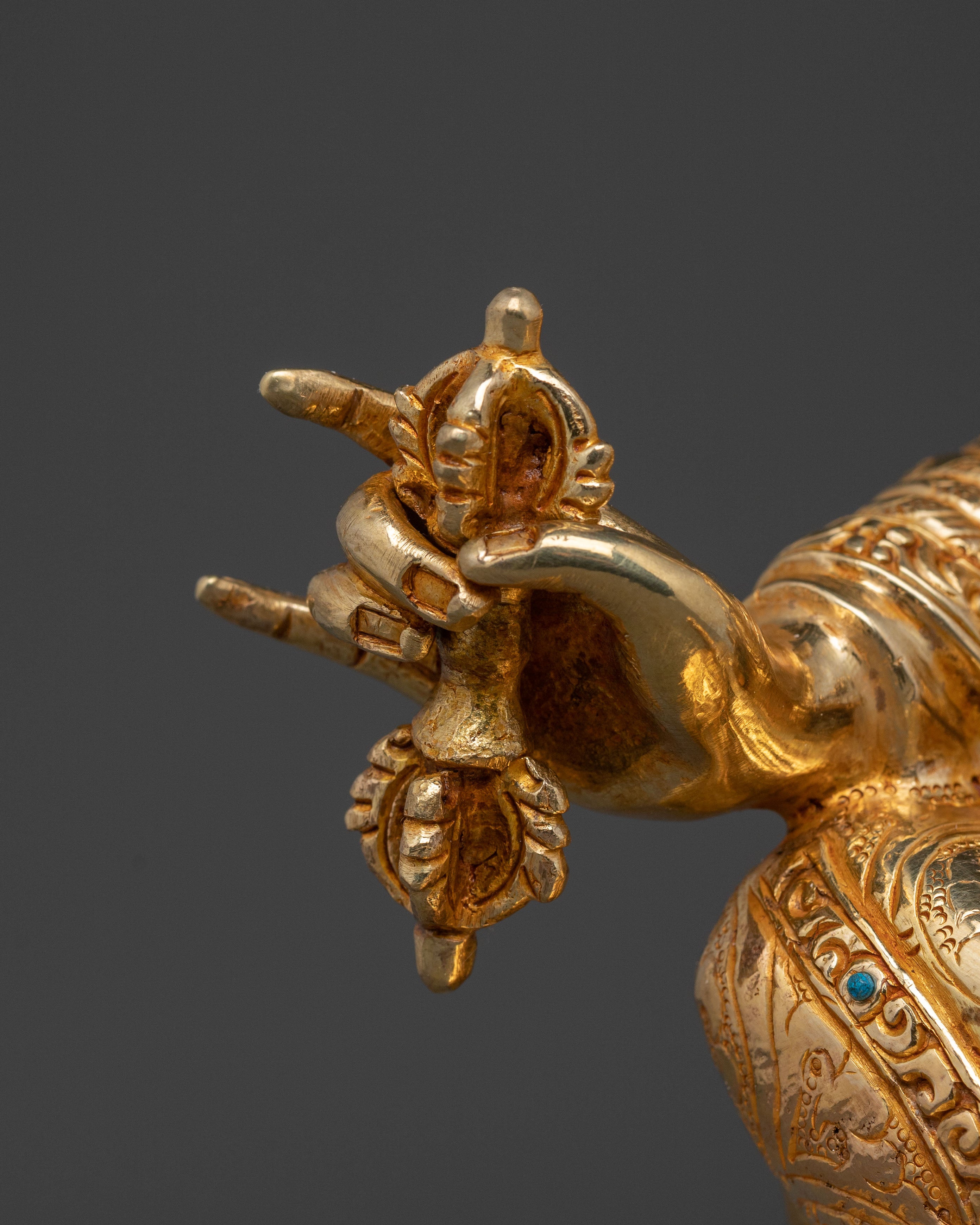 Guru Rinpoche Statue: 24K Gold Gilded Tantric Master