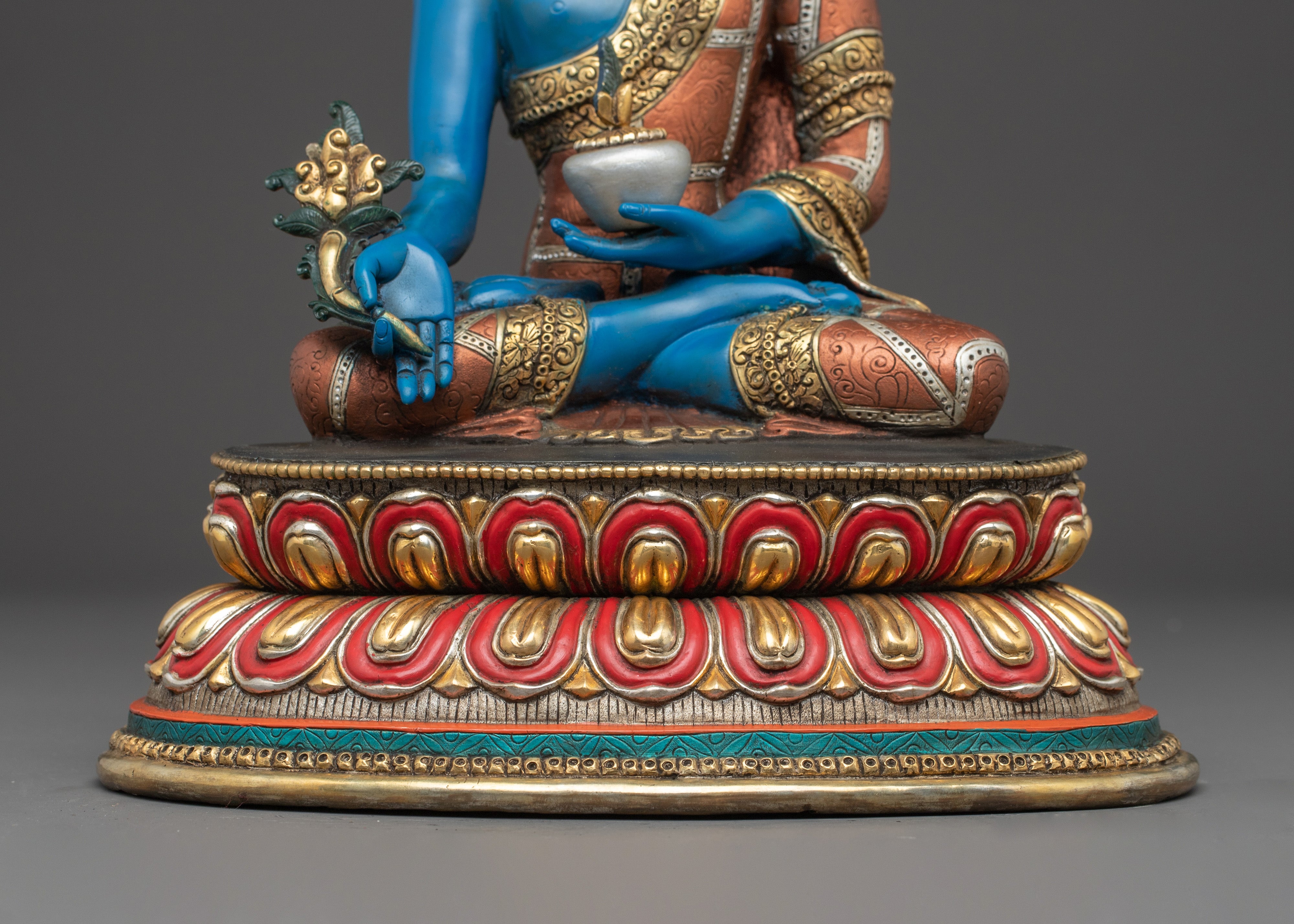 Medicine Buddha Promote Recovery and Longevity Statue | Traditional Himalayan Art