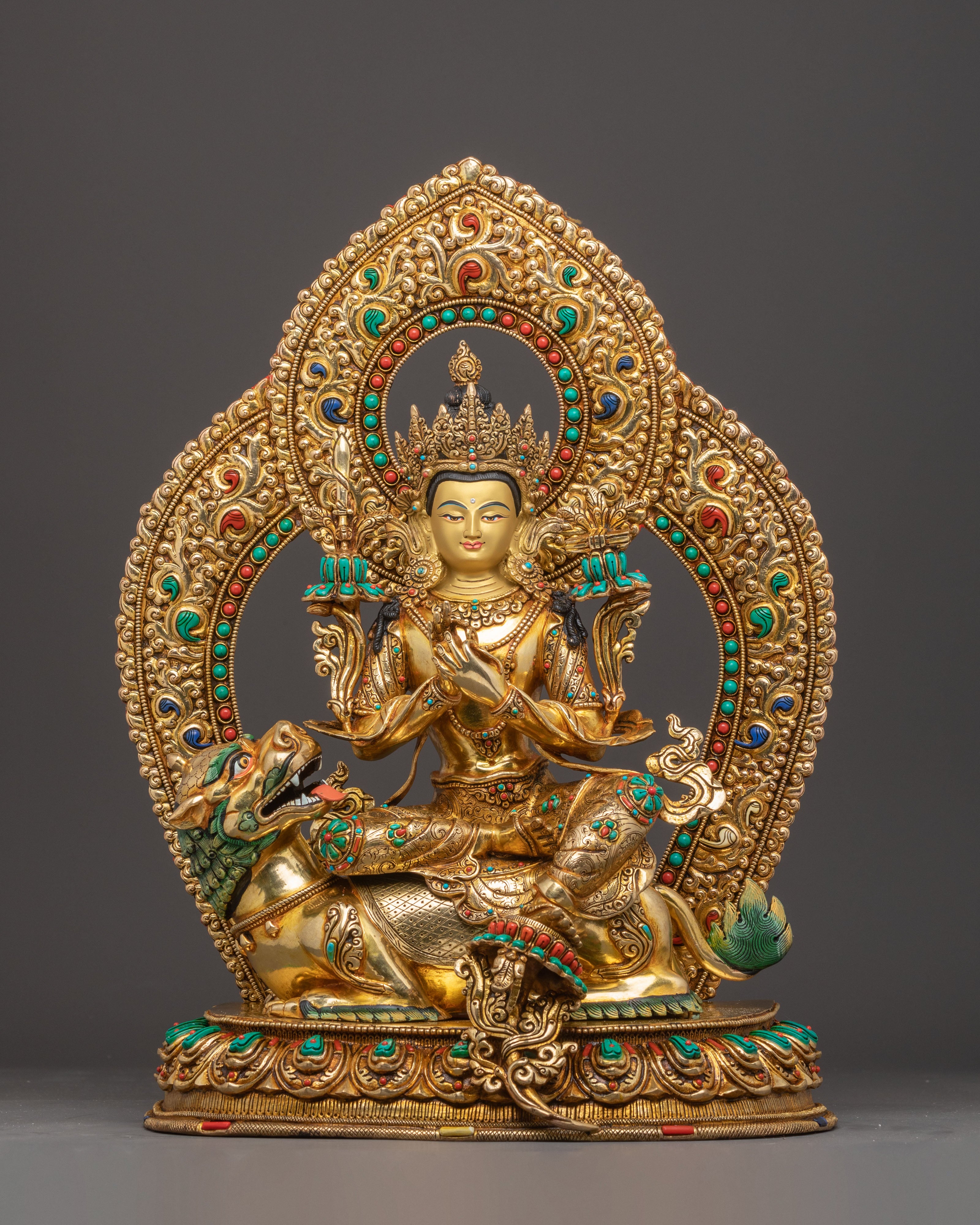 Divine Statue of Simhanada Manjushri