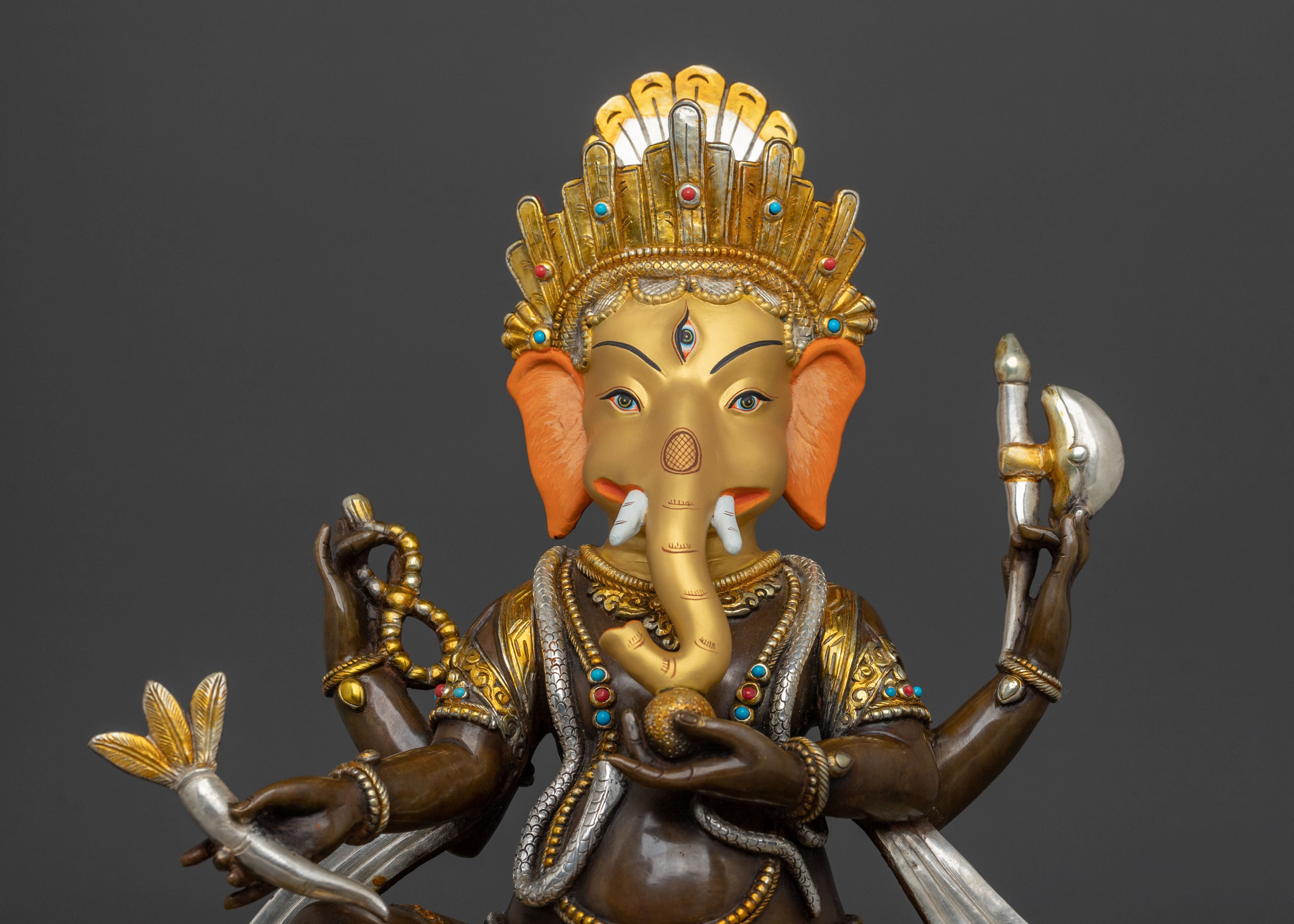 24K Gold Gilded Ganesh Statue | Remover of Obstacles