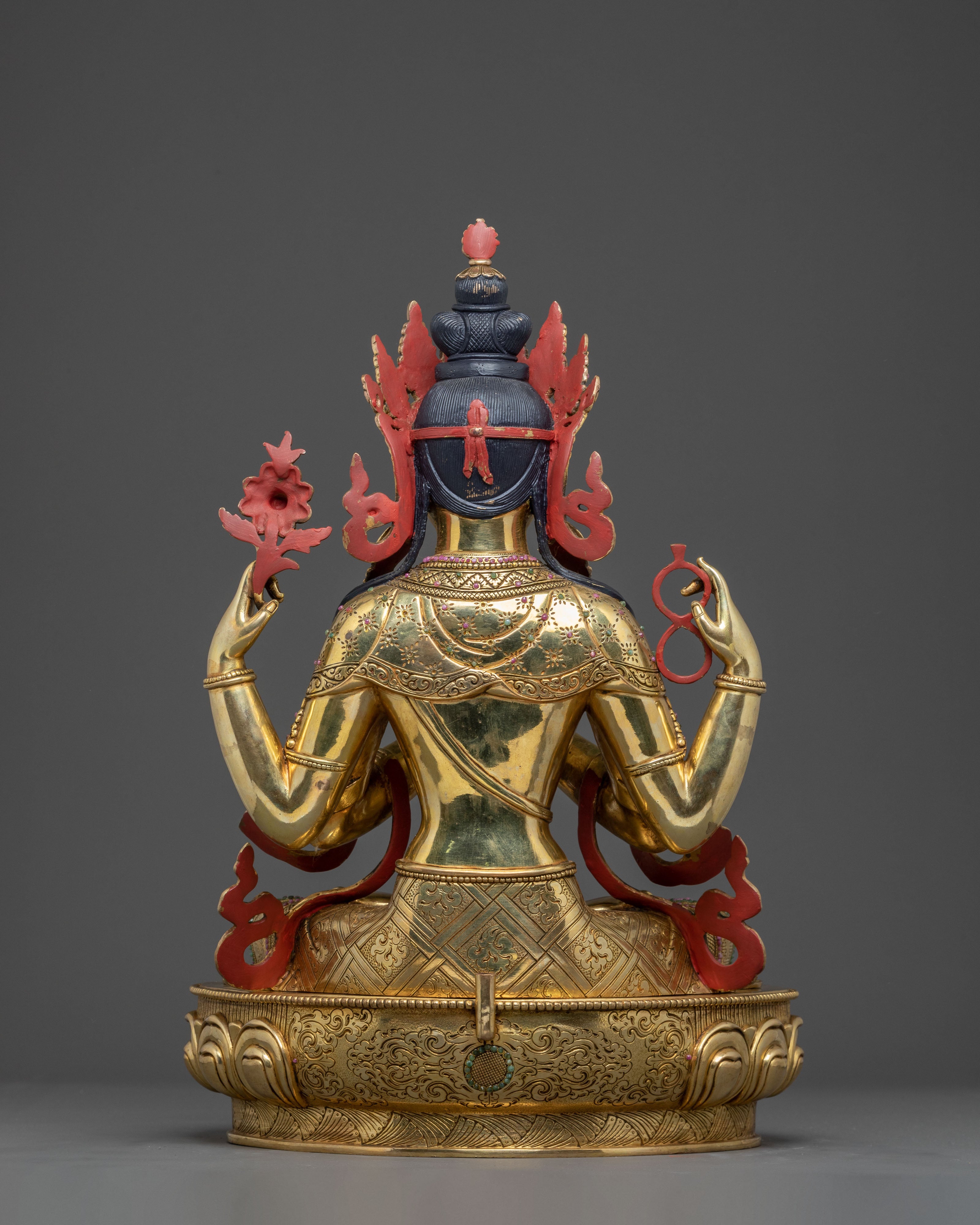 Peaceful Chenrezig Buddha Statue | Hand-Gilded Serenity