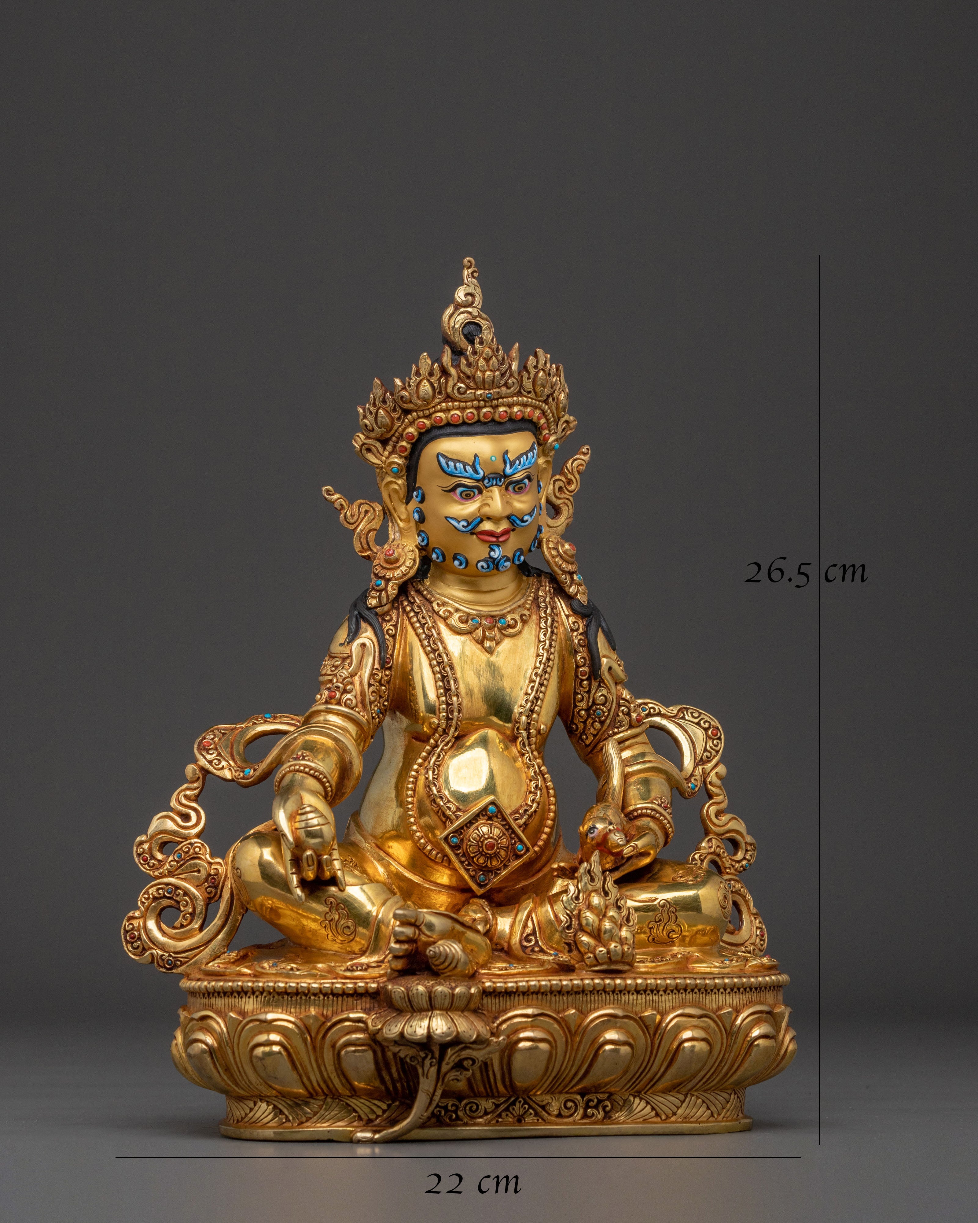 Handcrafted Yellow Dzambhala Statue | Wealth Deity