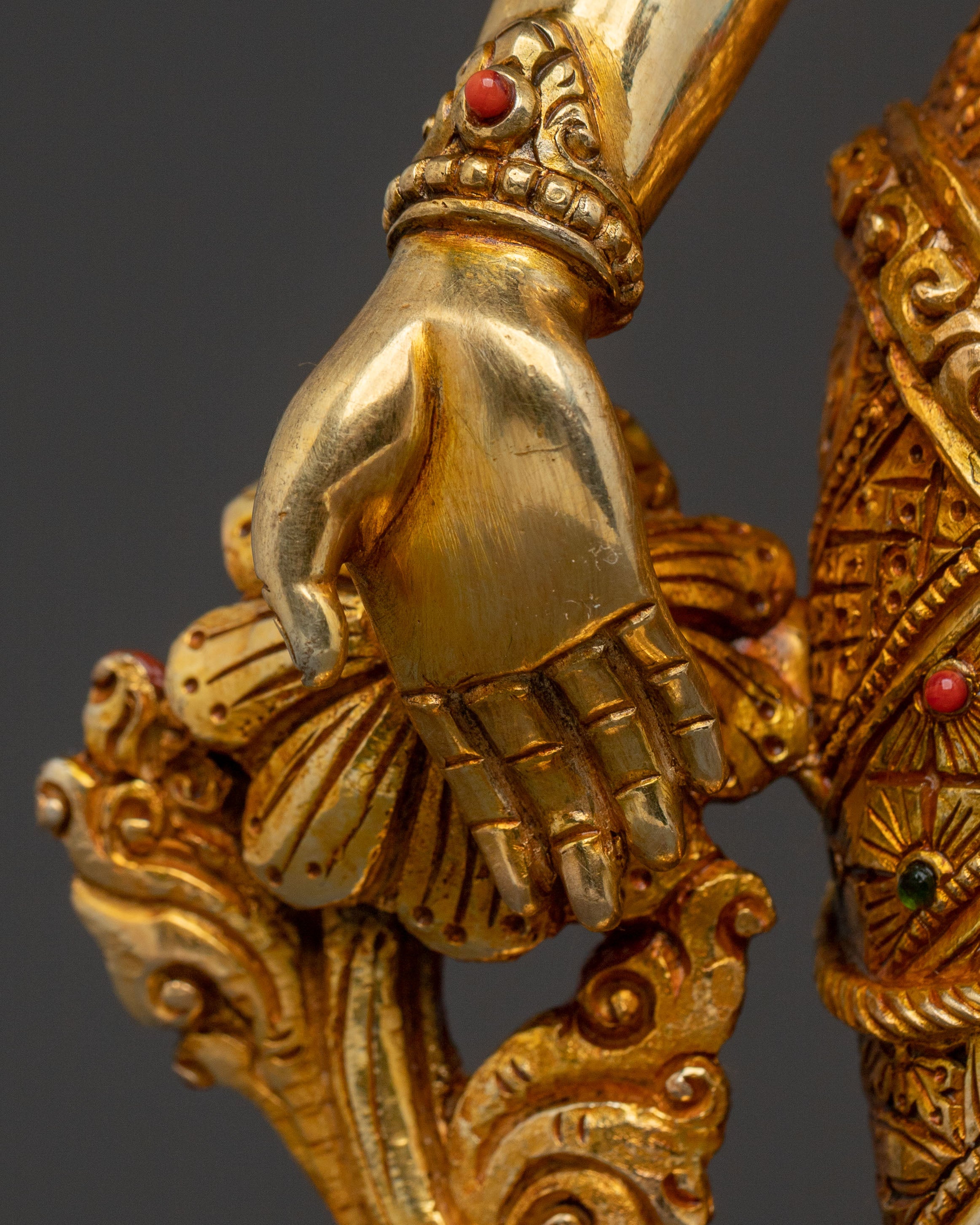 Padmapani Lokesvara Statue: 24K Gold Gilded