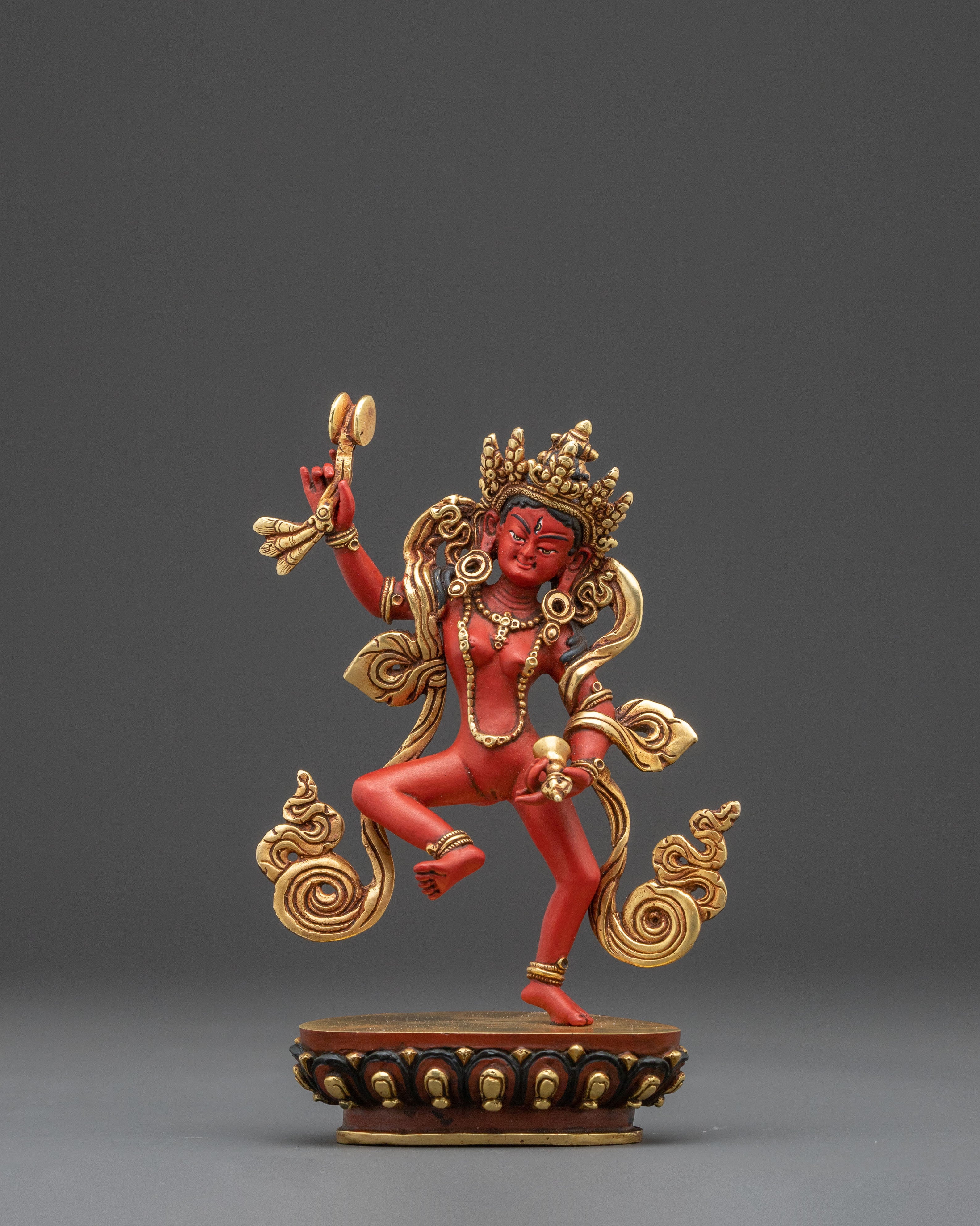 Spiritual Statue of Machig Labdron – Hand-Painted Silver Plating Statue