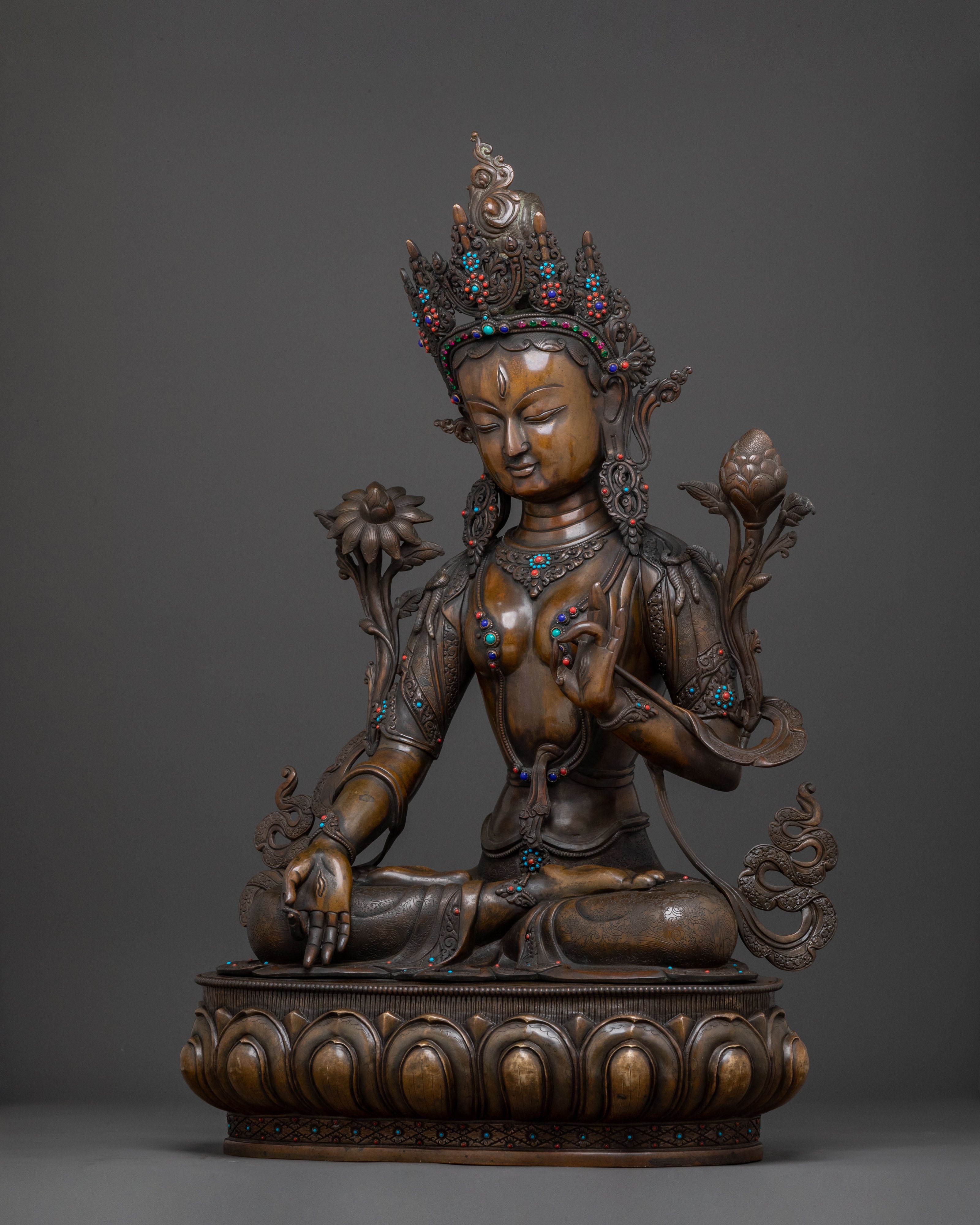 Compassion Goddess White Tara Statue | Sacred Icon