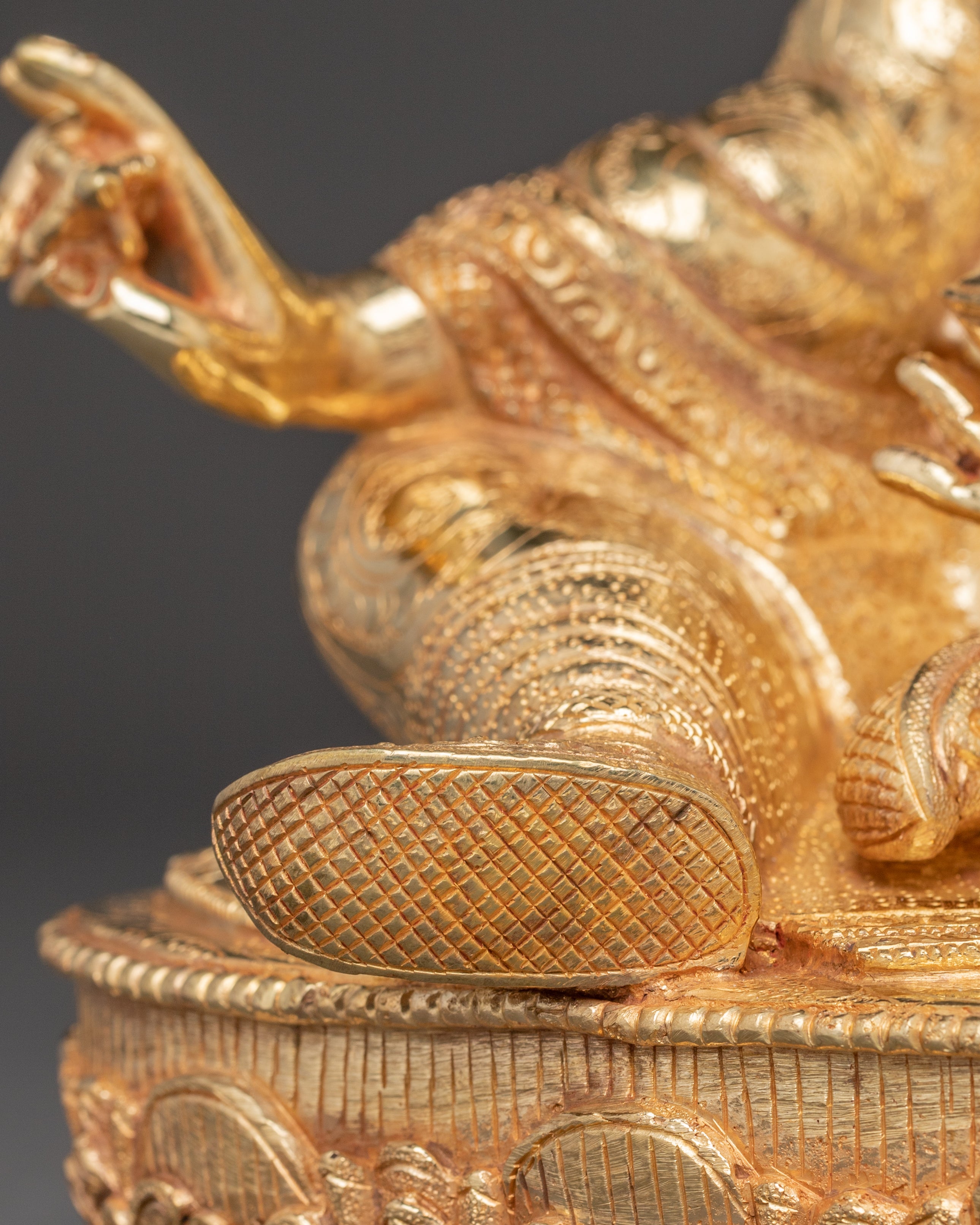 Golden Padmasambhava Handmade Statue | Guru Rinpoche Artwork