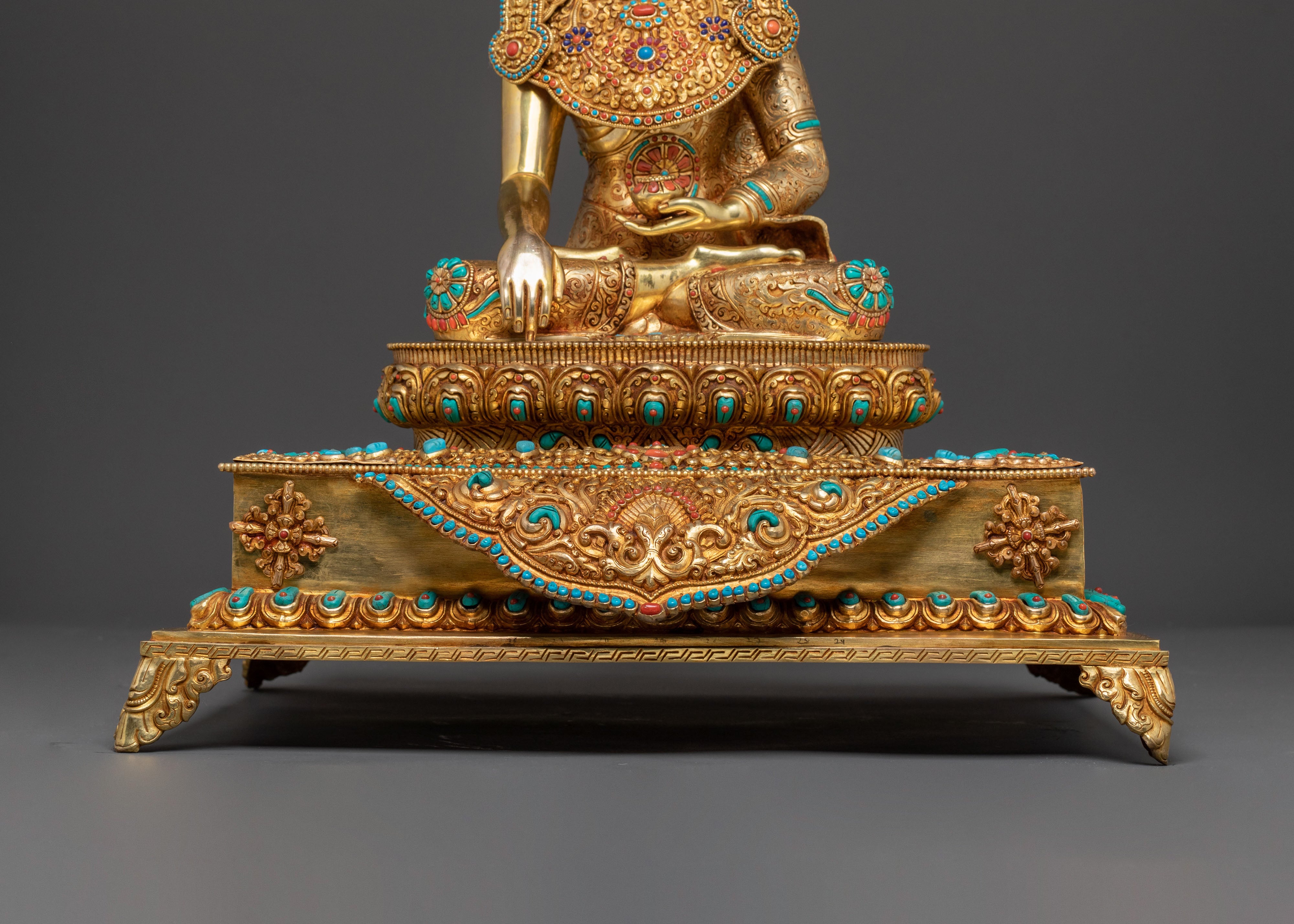 Crown Shakyamuni Buddha On Throne | Altar Decor