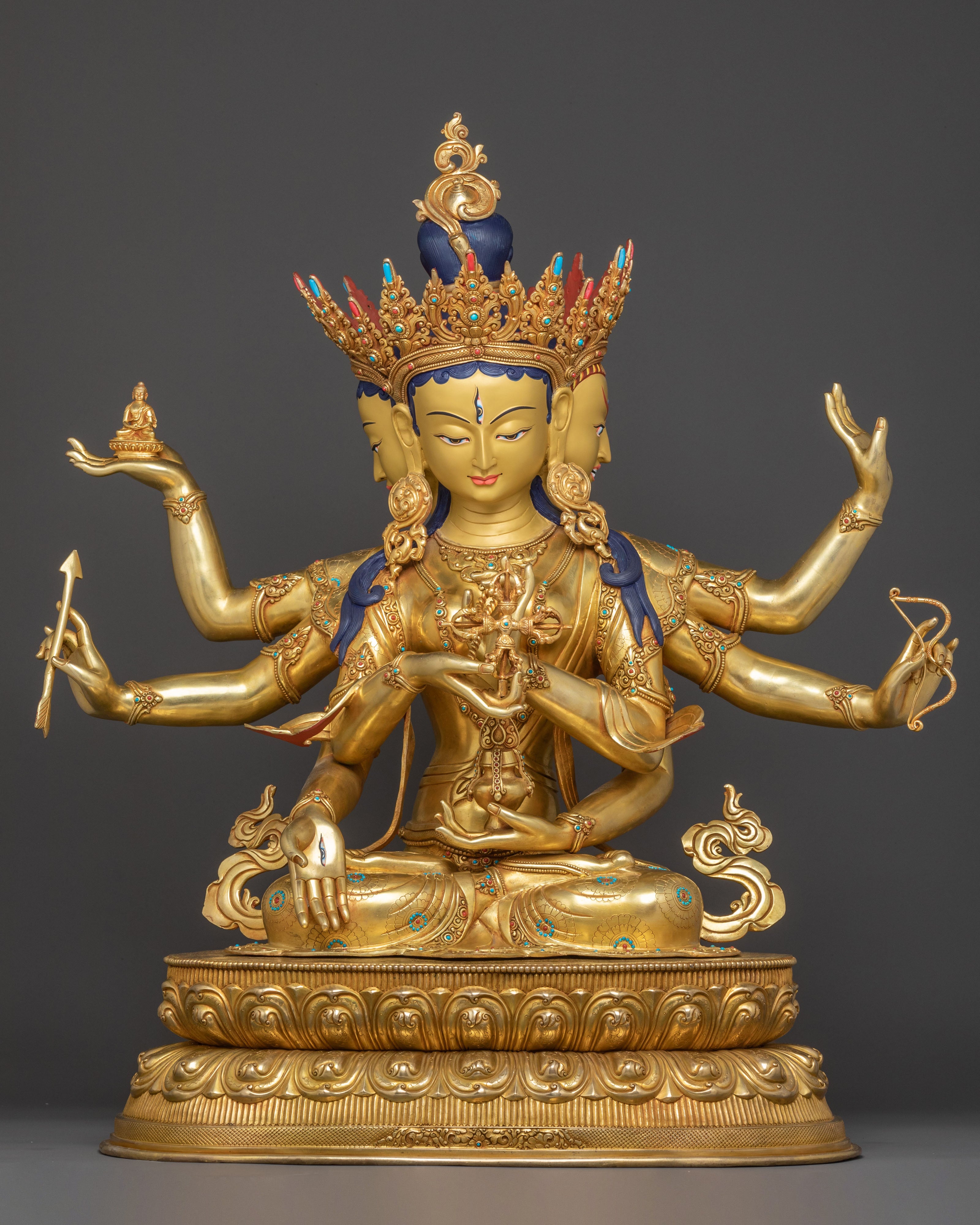 Handcrafted Namgyalma Sacred Statue – 24K Gold Gilded Masterpiece