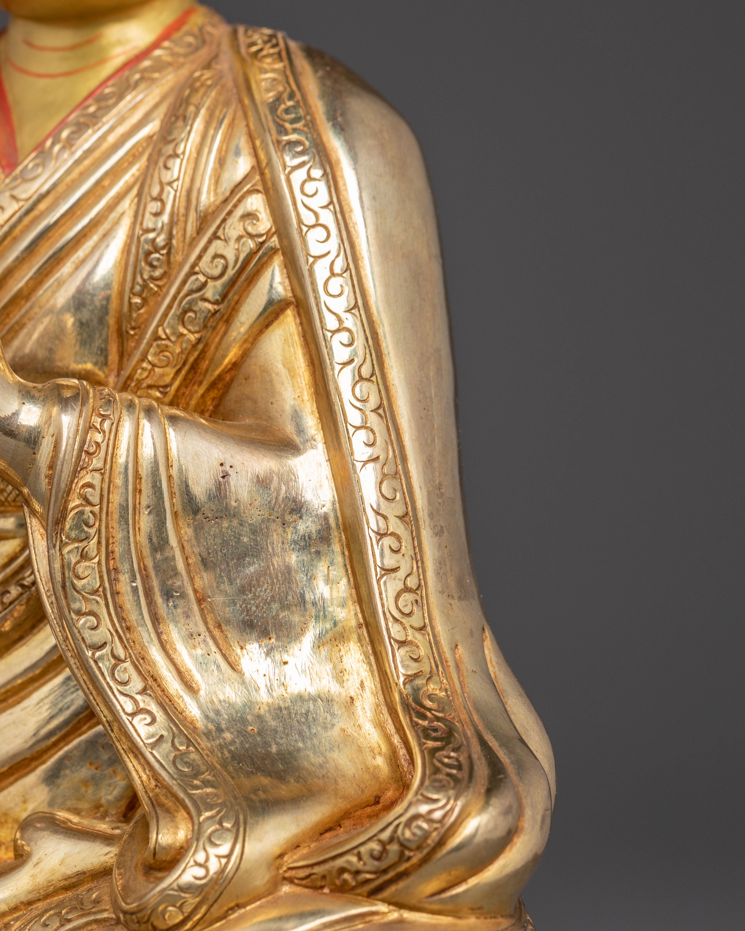 Handmade Karmapa Copper Body Statue | Gilded in 24K Gold