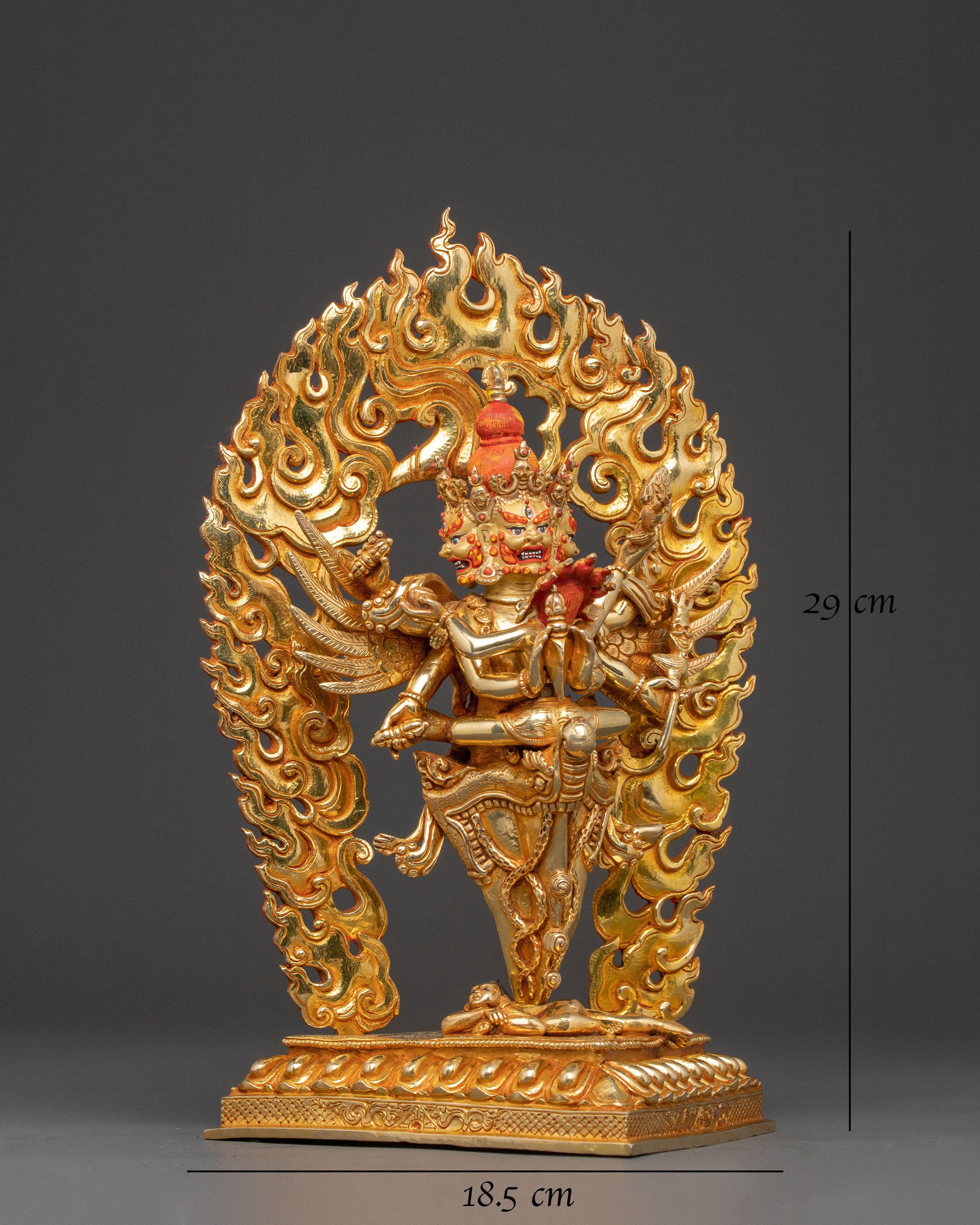Vajrakilaya Protection Statue – Handcrafted Gold Gilded Statue